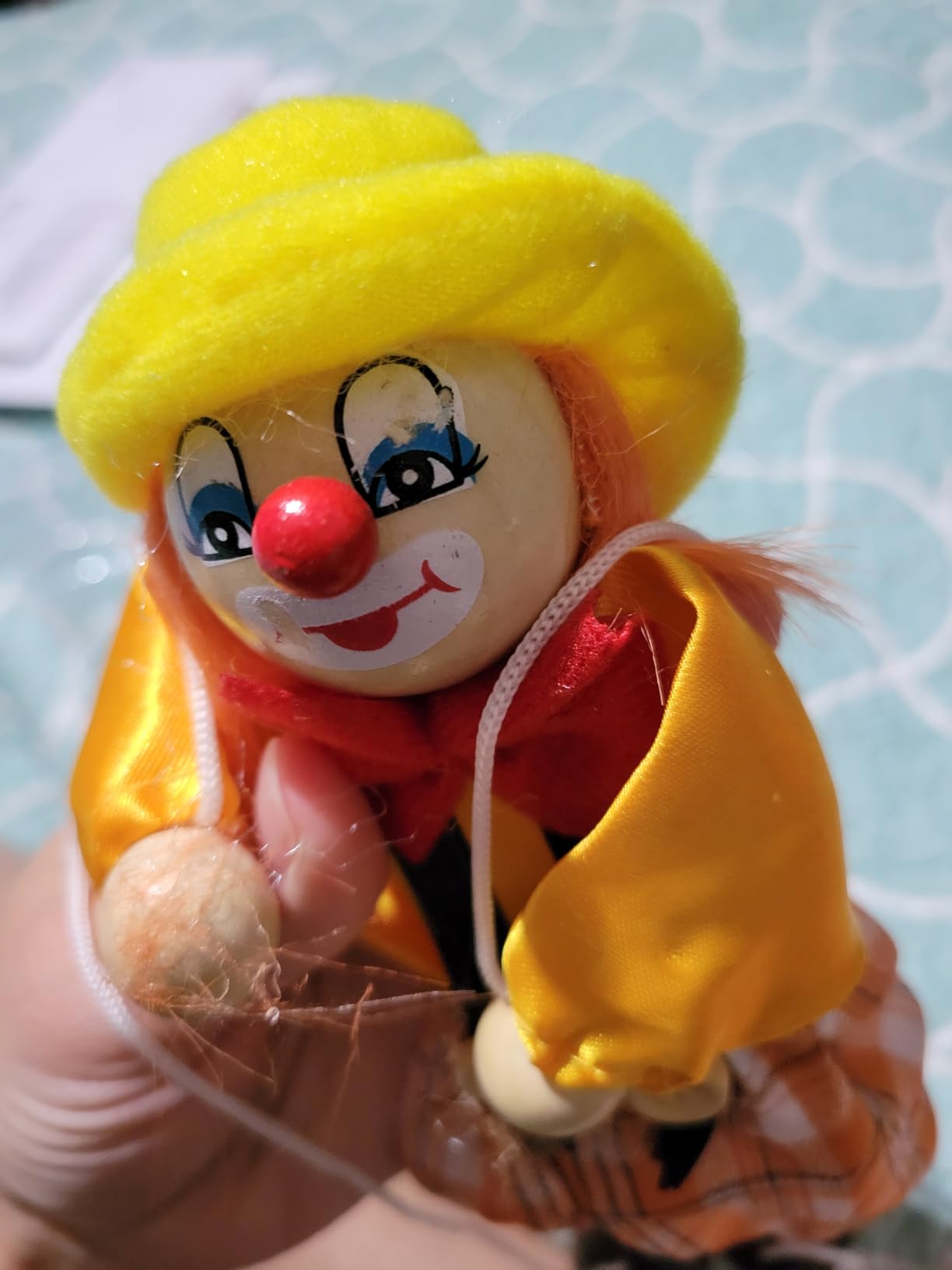 Fun Wooden Clown Marionette Pull String Puppet Vintage Decor for Family Men Women Pretend Play Puppetry Party customer photo 2