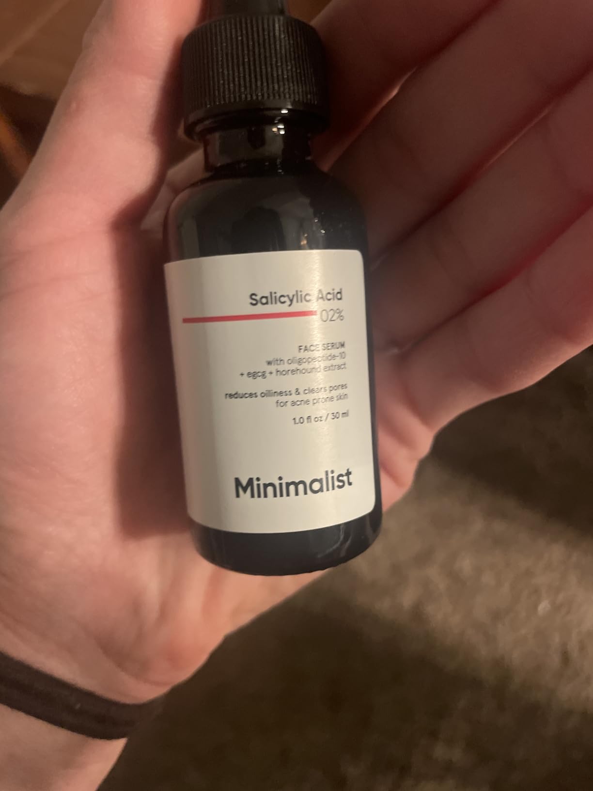 Minimalist Salicylic Acid 2% Serum For Blackheads, Whiteheads & Open Pores | Reduces Excess Oil & Bumpy Texture | BHA Liquid Exfoliant for Oily & Acne Prone Skin | For Women & Men | 1 Fl Oz/30ml customer photo 2