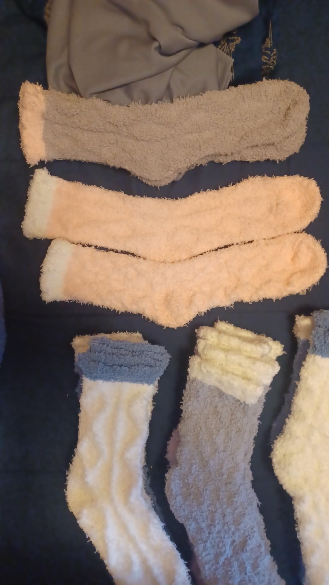 TEHOOK Warm & Cozy Gifts for Women, Fluffy Fuzzy Plush Sleeping Slipper Socks customer photo 2