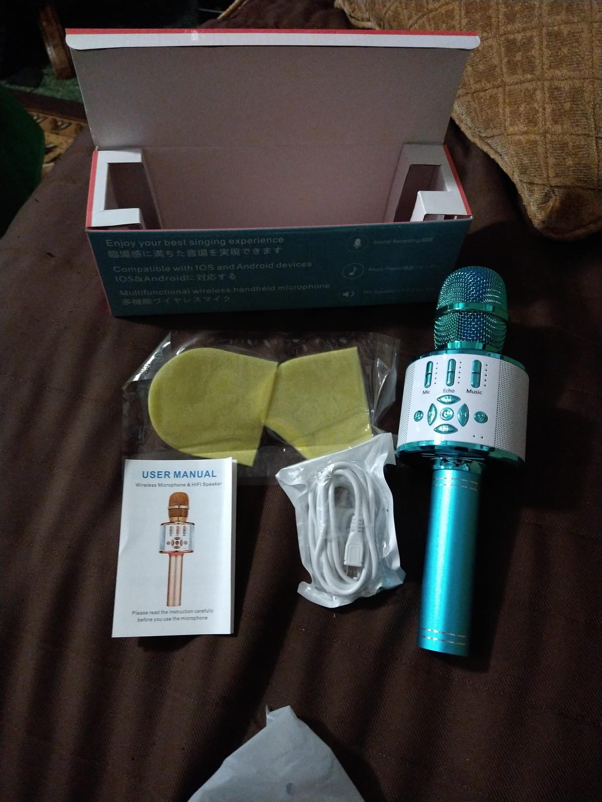 Amazmic Kids Karaoke Microphone Machine Toys for Girls Bluetooth Microphone with LED Light, Christmas Birthday Gift for Girls Boys 3-12+ Years Old (Blue) customer photo 1