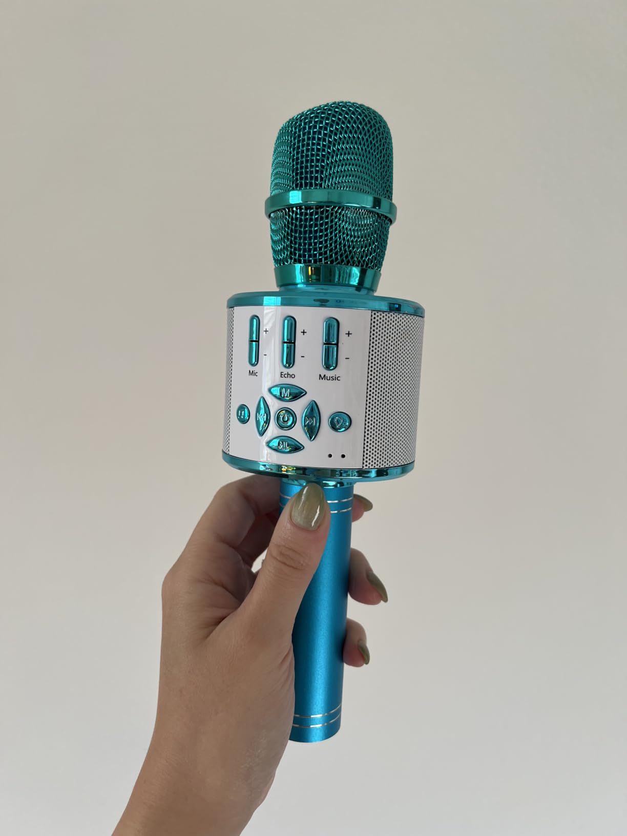 Amazmic Kids Karaoke Microphone Machine Toys for Girls Bluetooth Microphone with LED Light, Christmas Birthday Gift for Girls Boys 3-12+ Years Old (Blue) customer photo 2