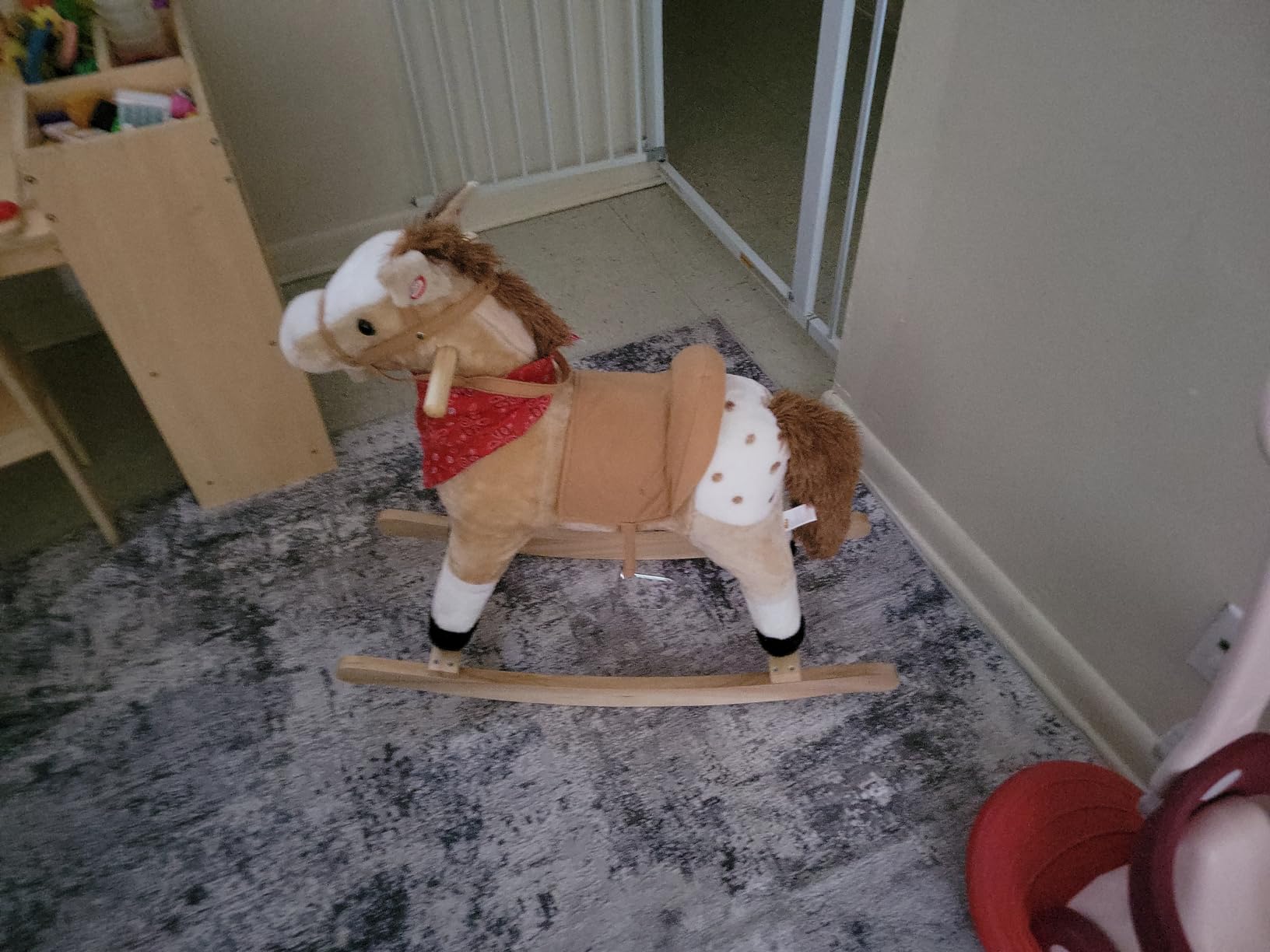 Qaba Kids Plush Ride-On Rocking Horse Toy with Fun Realistic Sounds Brown customer photo 2