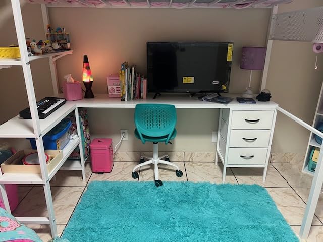 GIANTEX Kids Desk Chair, Adjustable Children Study Chair, Swivel Armless Mesh Task Student Chair, Child Desk Chair with Adjustable Height & Lumbar Support Computer Chair (Blue) customer photo 2