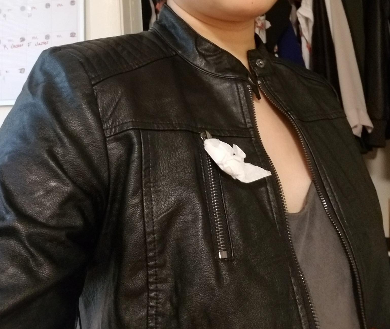 Fahsyee Black Faux Leather Jackets for Women Motorcycle PU Moto Biker Outwear Coat customer photo 2