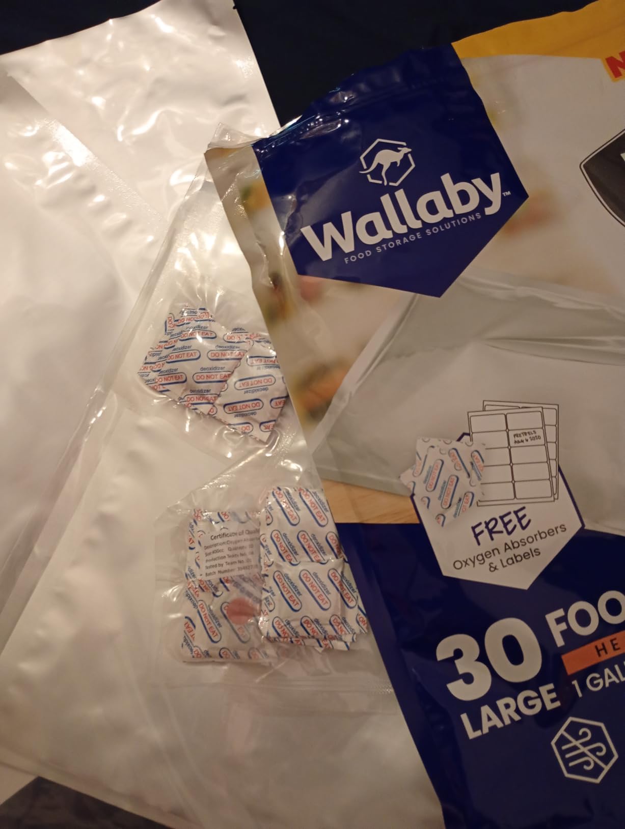 Wallaby 1-Gallon Open Top 10 Mil Mylar Bags, Oxygen Absorbers (75-Pack) customer photo 1