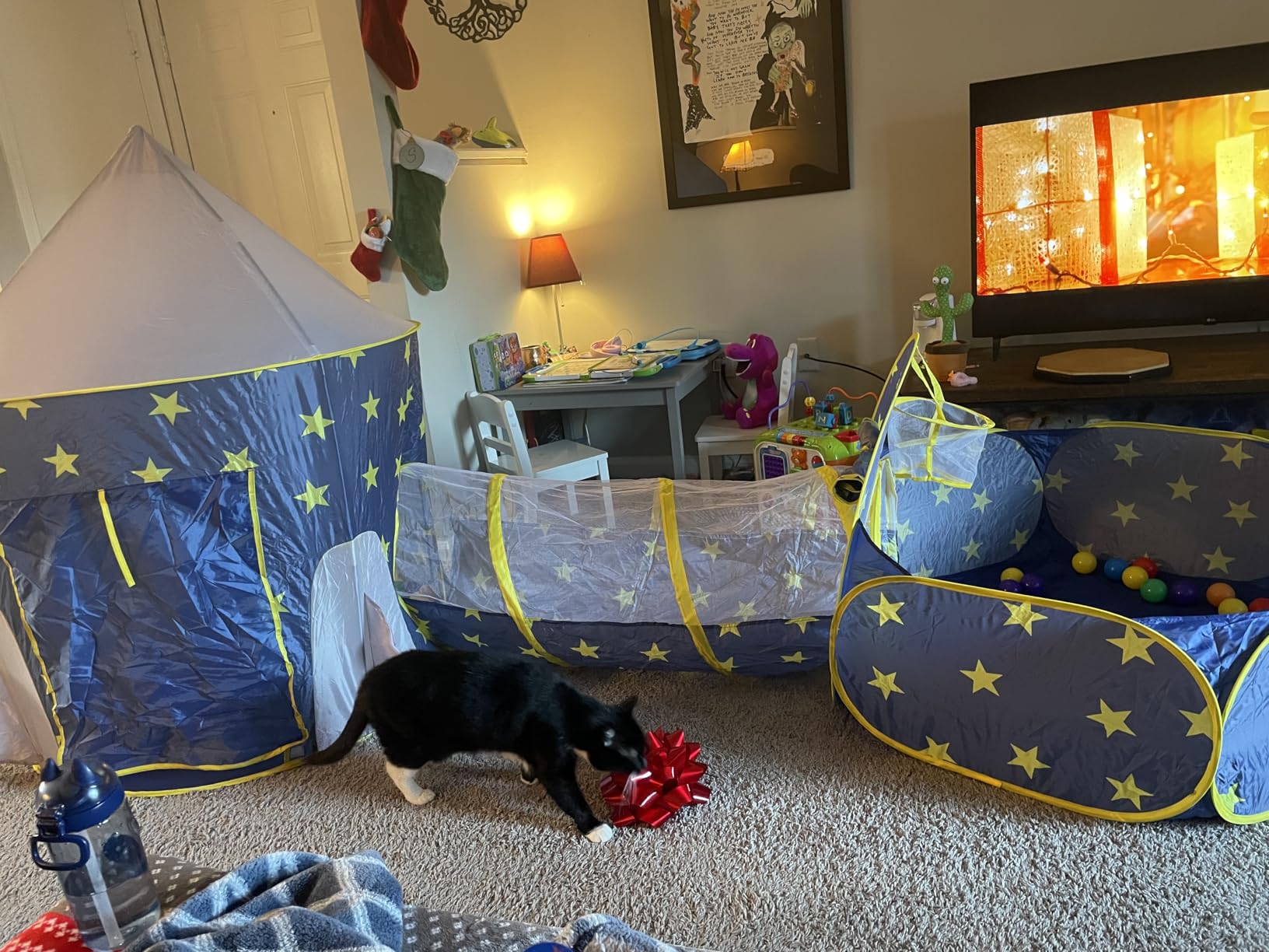 PigPigPen 3pc Kids Play Tent for Boys with Ball Pit, Crawl Tunnel, Princess Tents for Toddlers, Baby Space World Playhouse Toys, Boys Indoor& Outdoor Play House, Perfect Kid’s Gifts customer photo 2