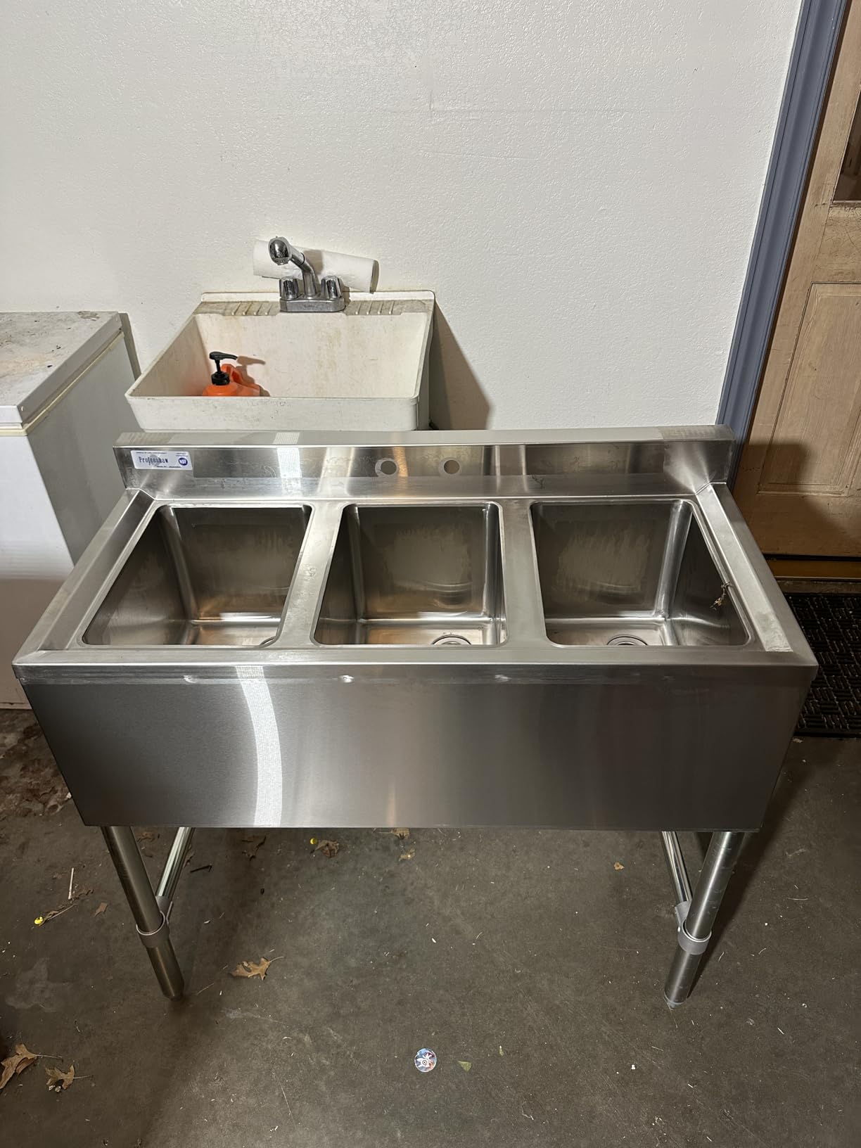 Profeeshaw NSF 3 Compartment Sink Commercial of 304 Stainless Steel Basin customer photo 2