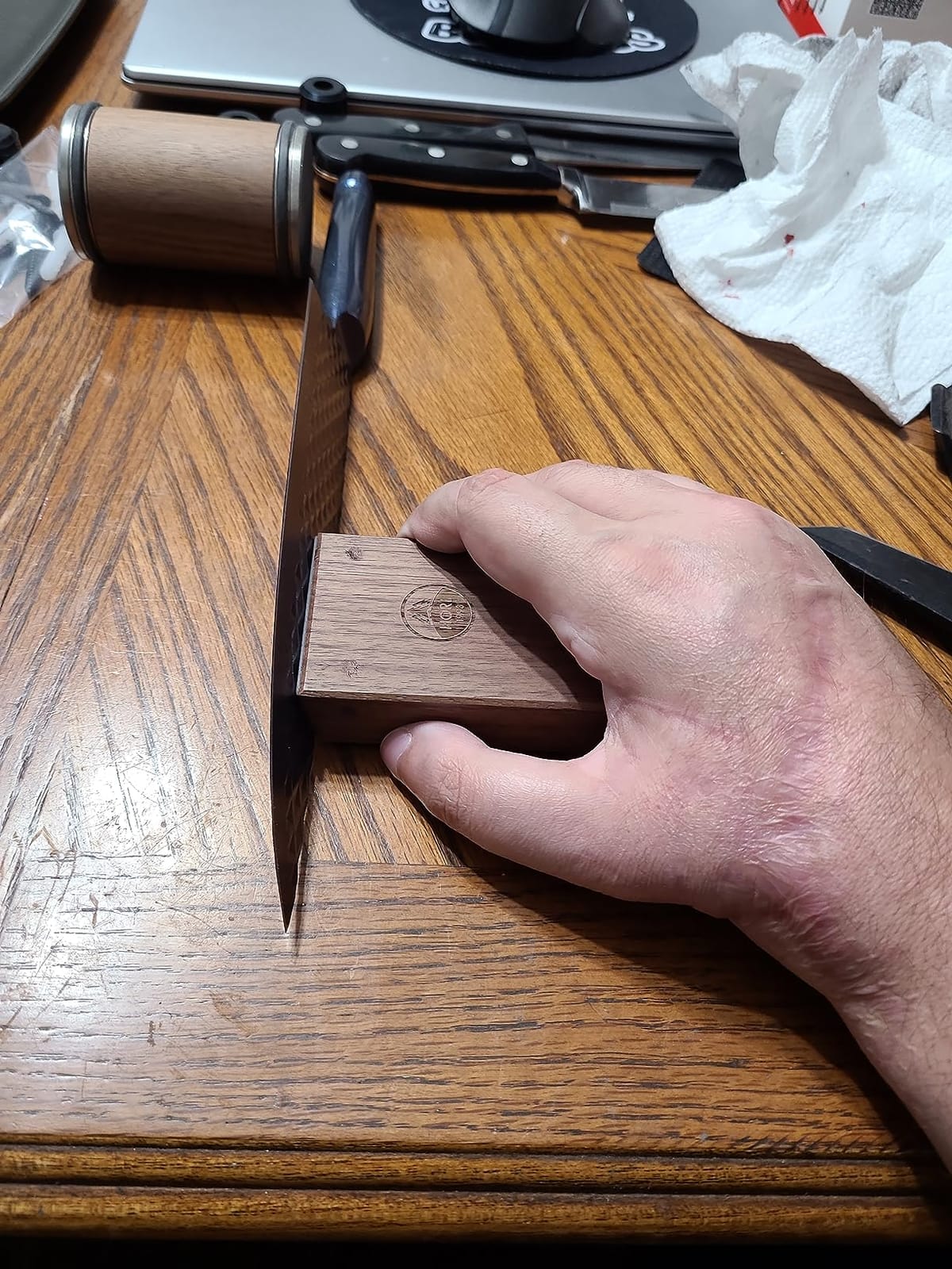 HORL 2 Walnut Rolling Knife Sharpener - Kitchen Knife Sharpener for Razor Sharp Edges Made in Germany - Easy Knife Sharpening Kit - Roller with Magnetic Holder with 15 & 20 Degrees customer photo 2