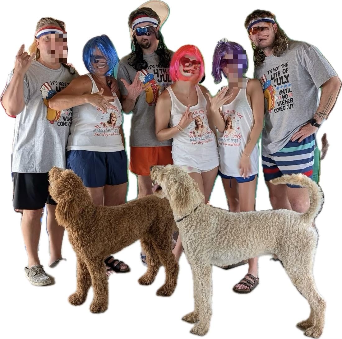 KUUQA 10 Pieces Party Wigs and Sunglasses Set, 5 Colors | Neon Short Bob Wig Sunglass Pack Costume, Colorful Cosplay Wig, Daily Party Hairpieces, Bachelorette Neon Party Favors customer photo 1