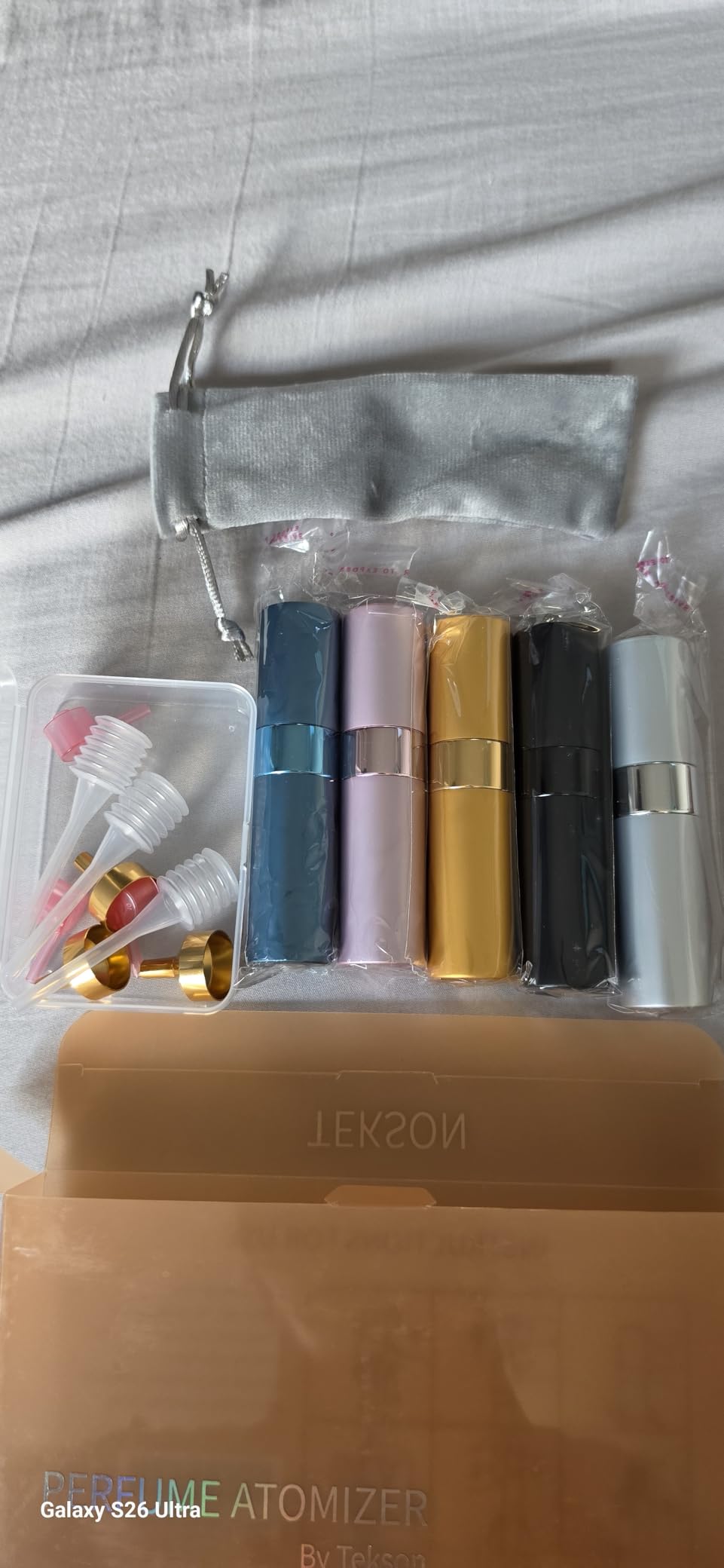 Tekson Travel Perfume Atomizer Refillable 8ml (5 PCS), Travel Cologne Sprayer Mini, Perfume Bottle Empty Small (5 Colors) customer photo 2
