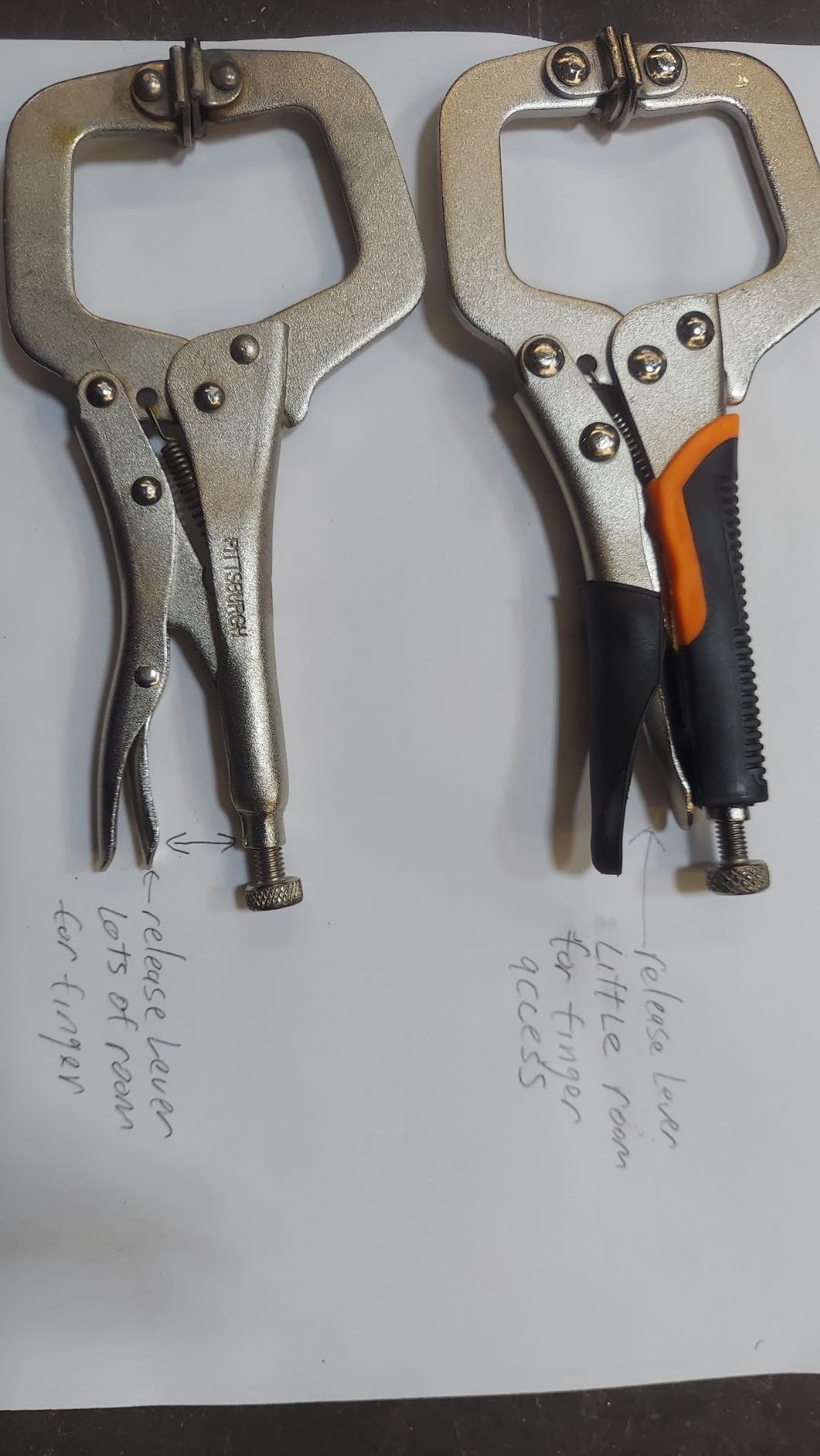 HOZEON 3 PCS 18 Inch C Clamp Welding Pliers with Swivel Pads, Heavy Duty Locking Pliers, Woodworking Clamps Set, Adjustable Nickel Plated C Plier for Wood Working, Electrician Maintenance customer photo 2