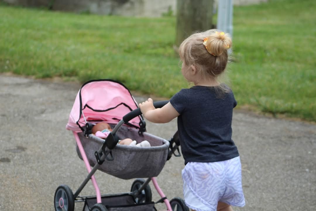 Bayer Baby Doll Stroller Toy Set with Bag - Pink Carriage for 18 Inch Dolls customer photo 1
