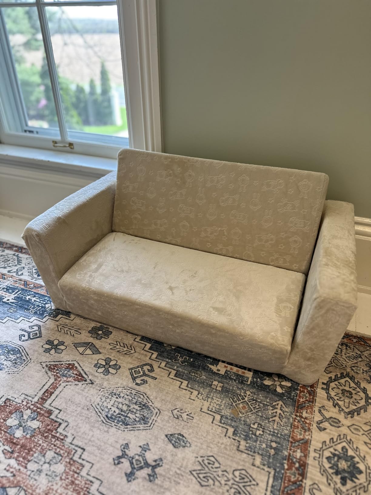 Delta Children - Serta Perfect Sleeper Kids 2-Seater Sofa, Convertible 2-in-1 Flip Open Toddler Couch Sleeper, Foam Chair for Playroom & Bedroom, Bed Lounger, Comfy Play Sleeping Lounge Chair, Grey customer photo 1
