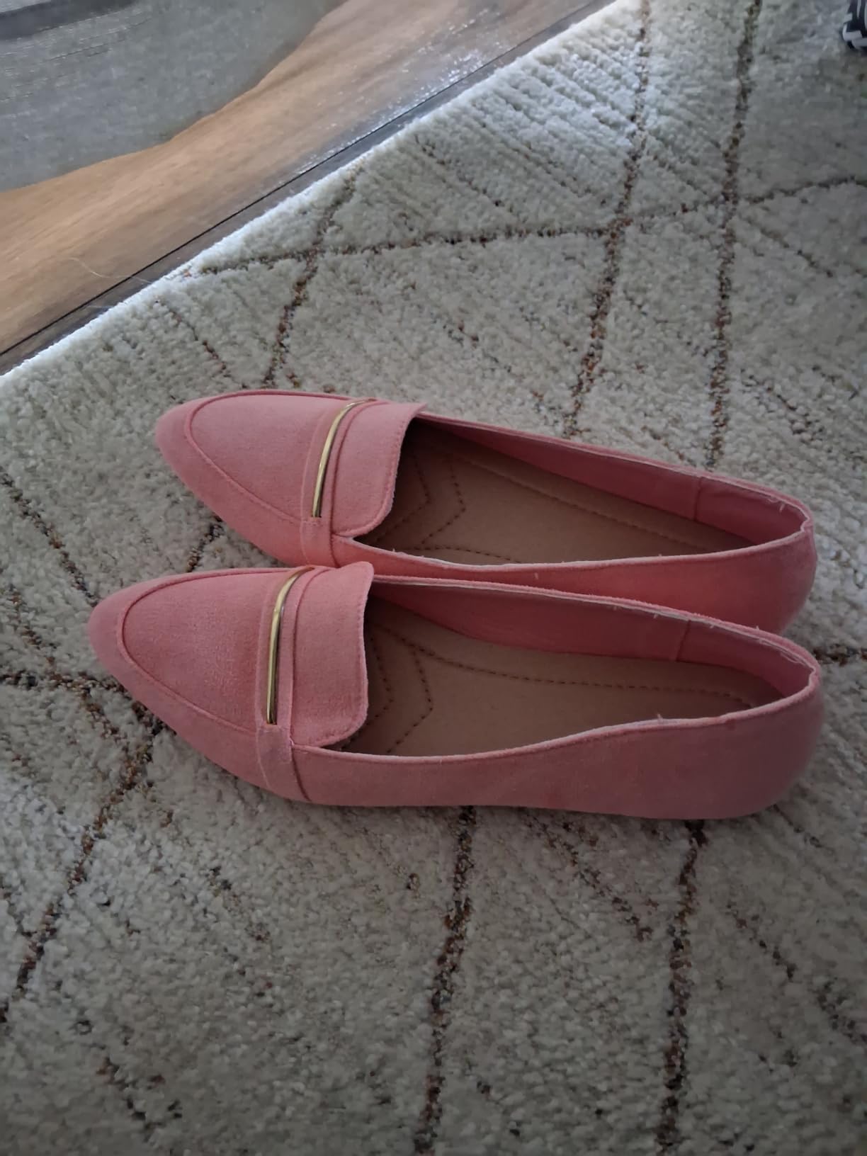 Obtaom Women's Pointy Toe Loafer Flat Comfortable Faux Suede Work Shoes,Cute Penny Loafer Slip On Ballet Flat customer photo 2