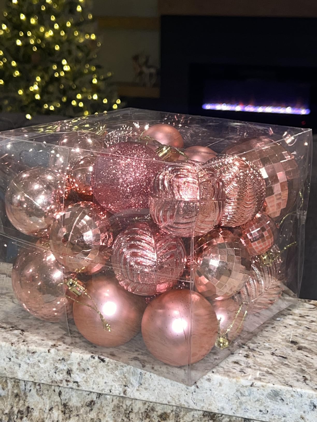Prextex 36-Pieces Christmas Ornaments Set - Shatterproof, Festive Olive Green Christmas Tree Balls Decorations in 3 Sizes and 6 Styles with Hanging Loops for Tree, Wreath, Dazzling Holiday Party Decor customer photo 1