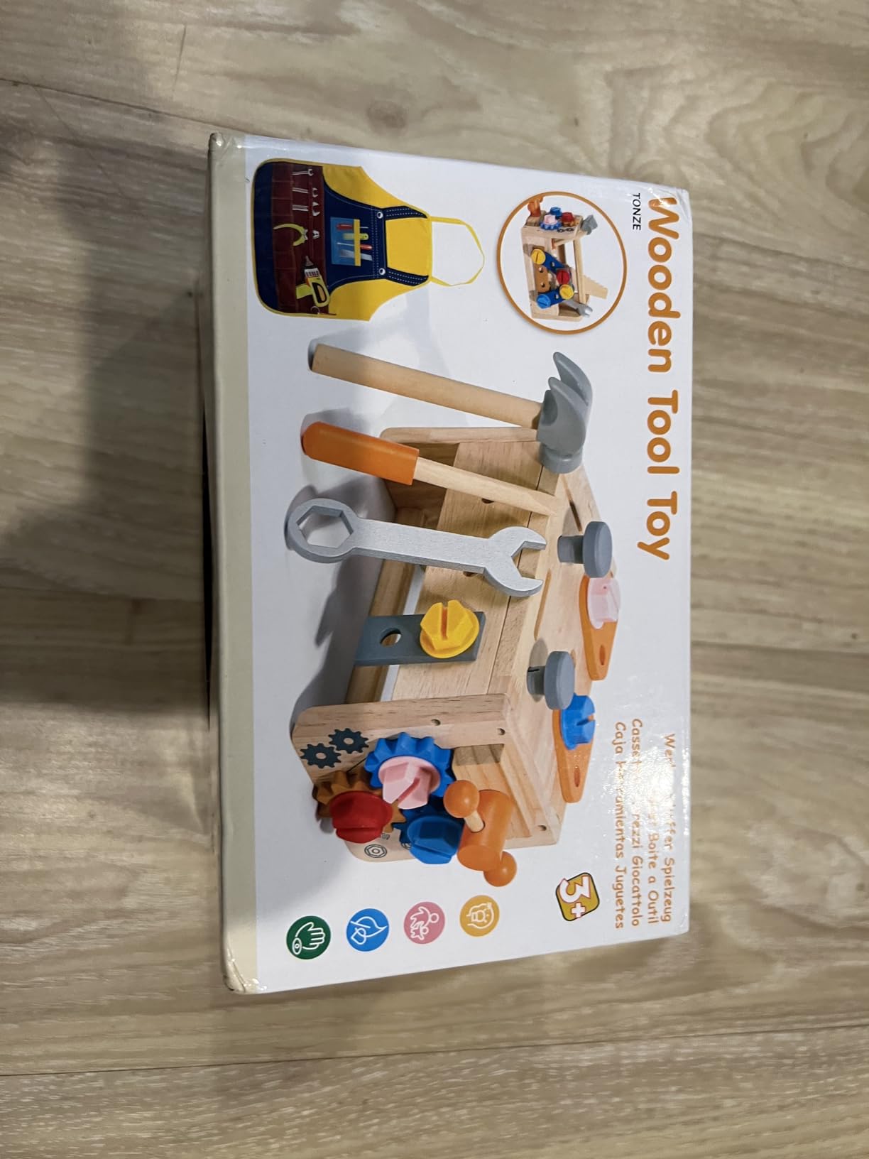 TONZE Kids Tool Set with Apron, 39 PCS Wooden Tool Box Montessori Toys customer photo 2