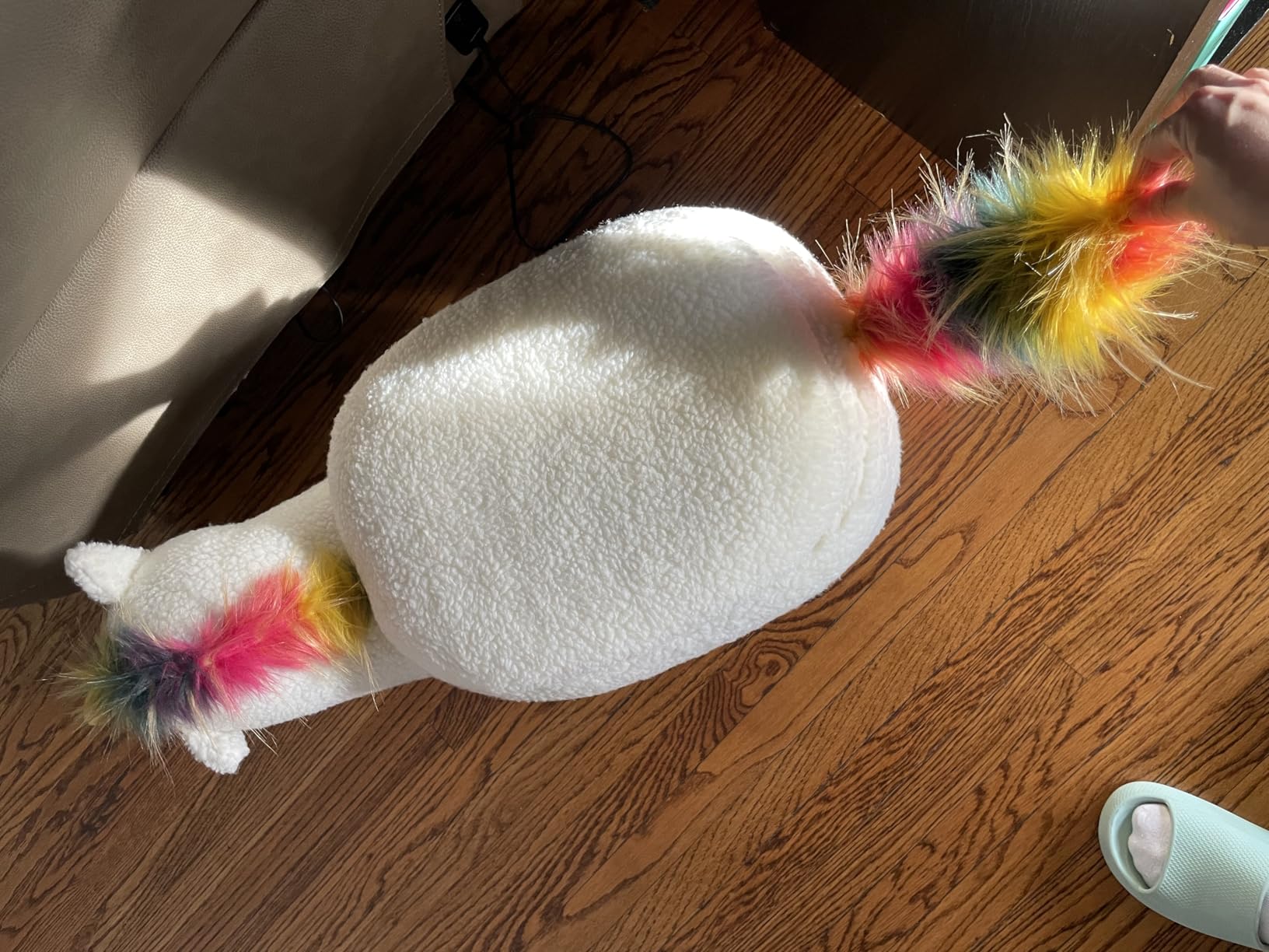 Home 2 Office Sheep Ottoman with Storage for Bedroom, Playroom, Nursery or Recreation Room Decor, Soft Animal-Shaped Ottoman with Wooden Legs customer photo 2