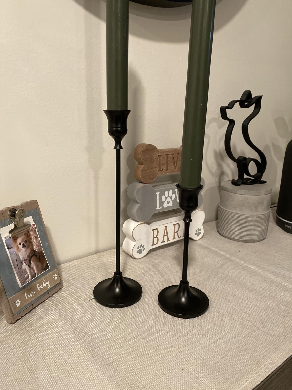 NUPTIO Candlestick Holders Vintage Centerpiece: Gold Antique Moody Decor | Set of 6 Solid Aluminum Candle Stick Taper Holders French Country Victorian Decoration for Christmas Dining Table Fireplace customer photo 1