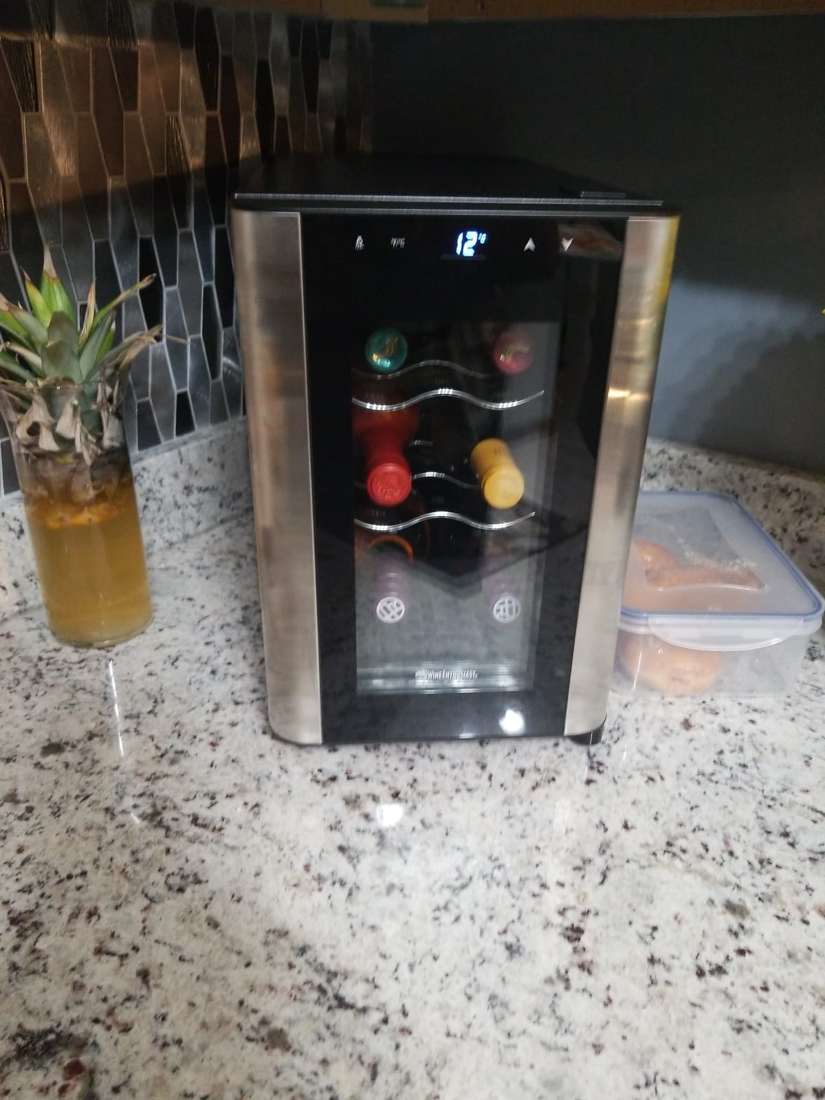 Wine Enthusiast 6-Bottle Countertop Wine Cooler – Compact Mini Wine Cooler for Kitchen or Bedroom with 3 Shelves, Energy-Efficient Cooling, Adjustable Digital Temperature Control customer photo 2