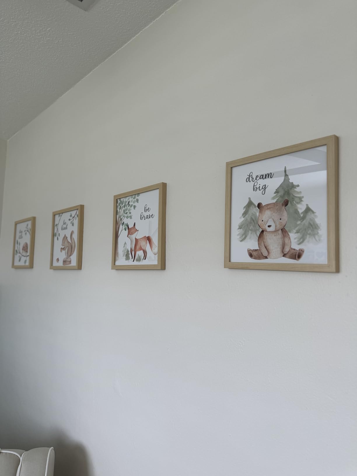 Framed Woodland Nursery Wall Art Decor, 10x10inch Animal Prints | 4 Pack Gallery Wall Frame Set Features Forest Safari Pictures Artwork for Baby Kids Bedroom Toddler Playroom Home Decoration customer photo 1