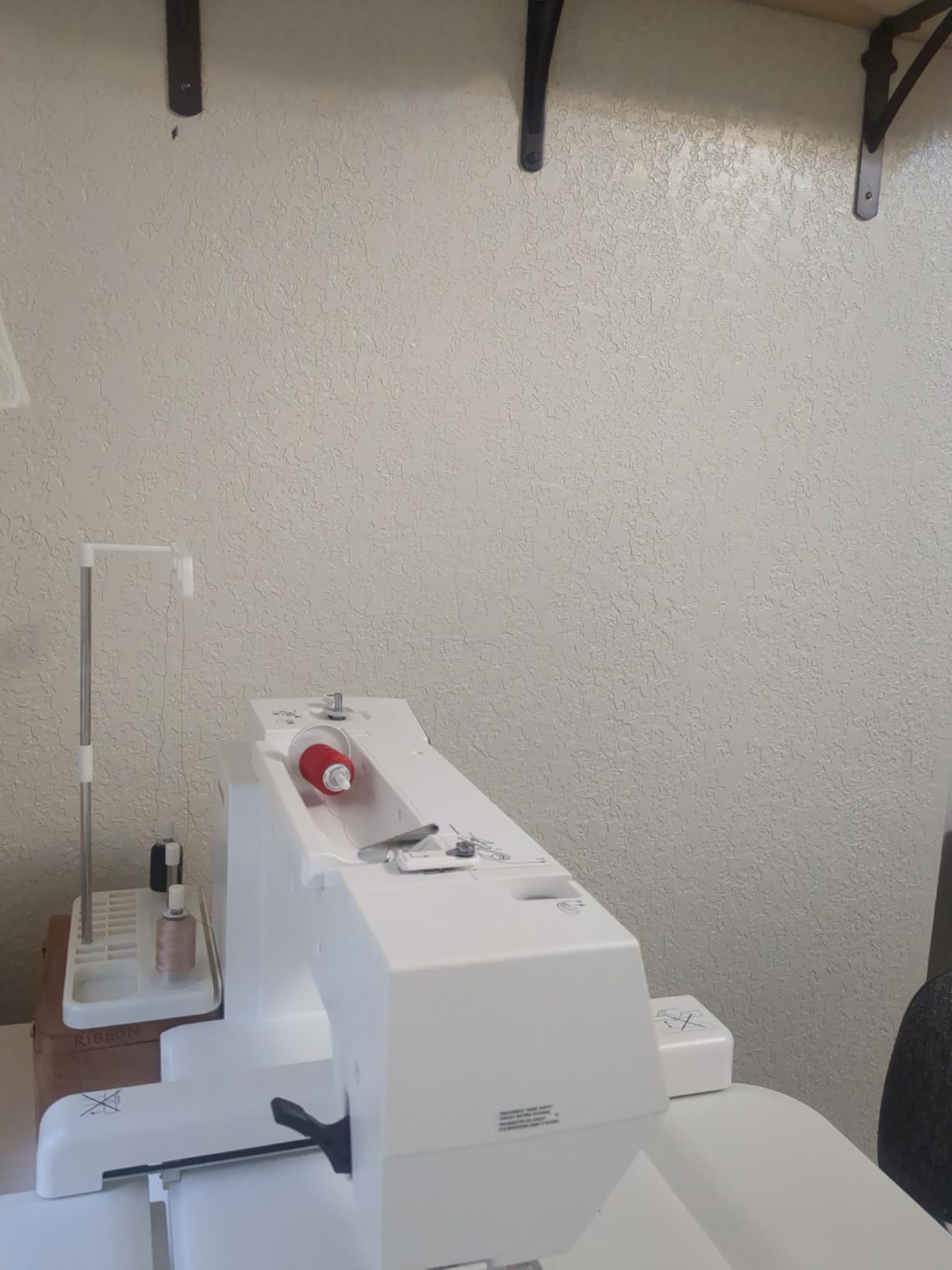 Thread Spool Holder Stand- 3 Spools Holder for Domestic (Home-Base) Embroidery and Sewing Machines - Four Colors for Choices customer photo 1