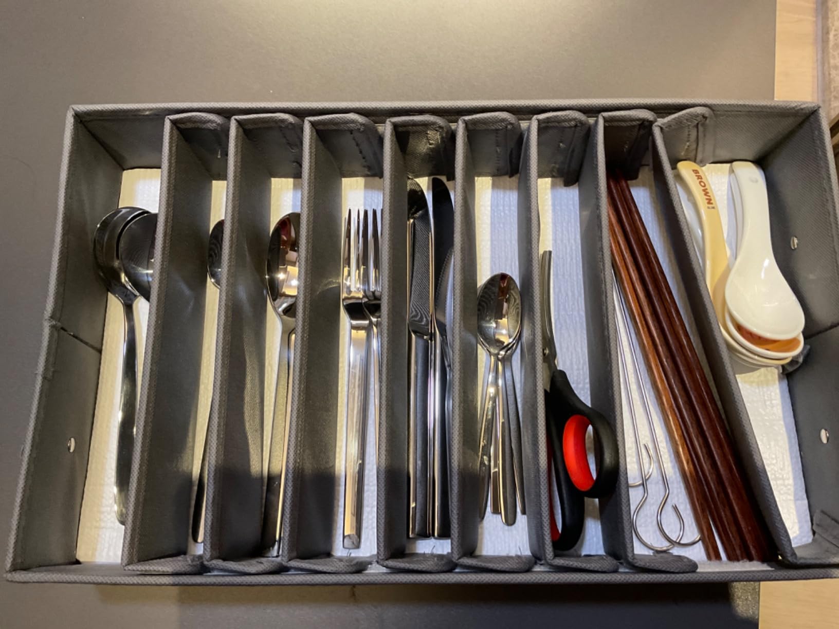 Silverware Storage Box, Flatware Storage with Adjustable Dividers customer photo 1