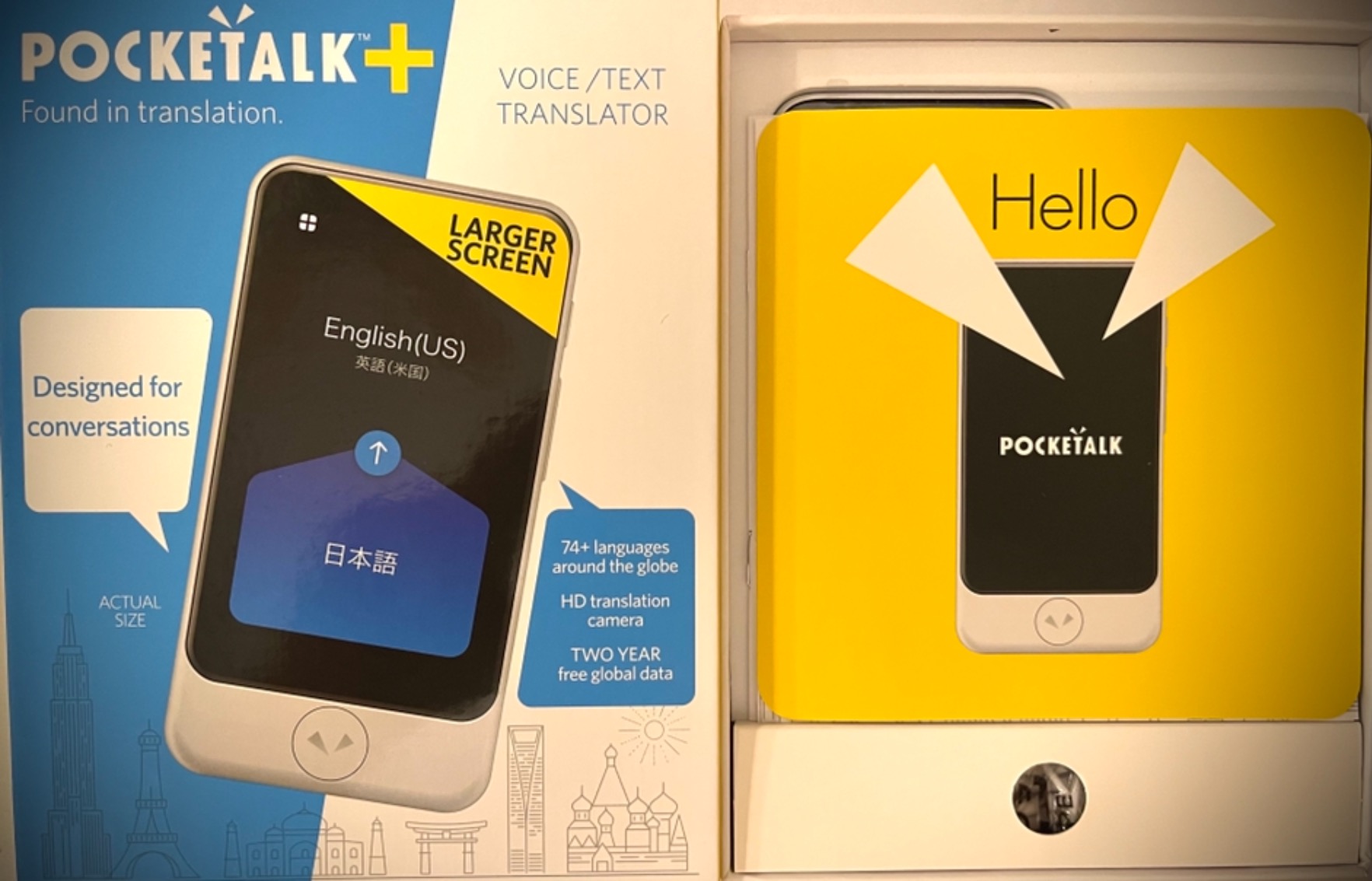 Pocketalk Plus -Real Time, Two-Way Voice & Camera 84+ Language Translator - Extra Large Screen, Longer Battery Life, HIPAA Compliant - Perfect for Travel, Business, Doctors, Nurses, Teachers, Students customer photo 1