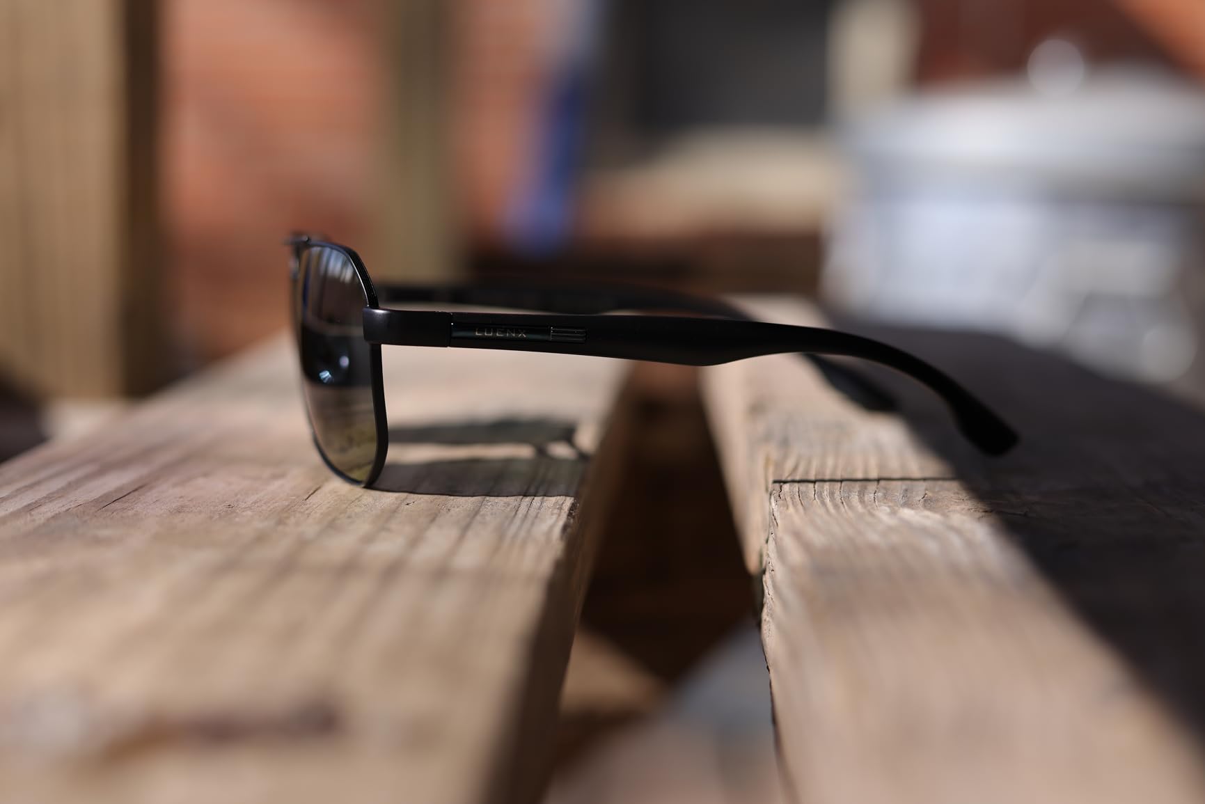 Luenx Aviator Polarized Sunglasses for Men: Square UV400 Driving customer photo 2