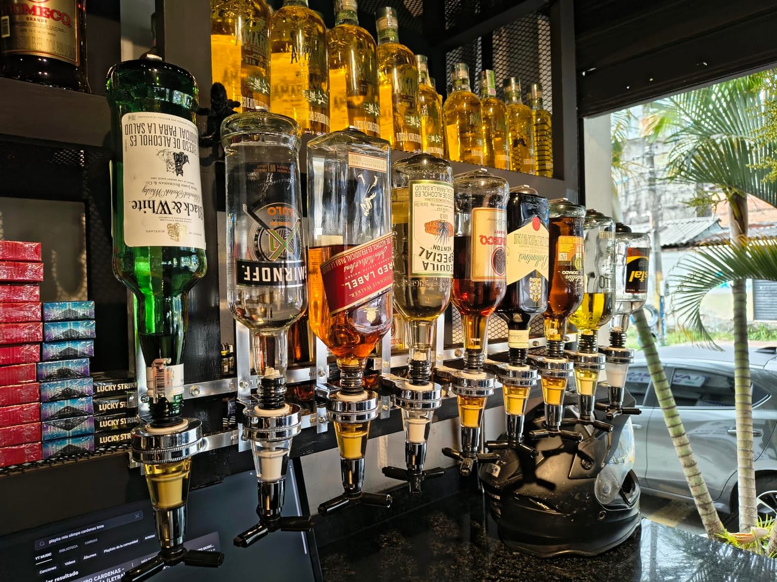 Wall-Mounted House Liquor Dispenser | Alcohol Station Cocktail Tap, Push-Release Valves, Home Bar, Man Cave | Easy Assemble - Wooden Board NOT Included (4 Bottle) customer photo 2