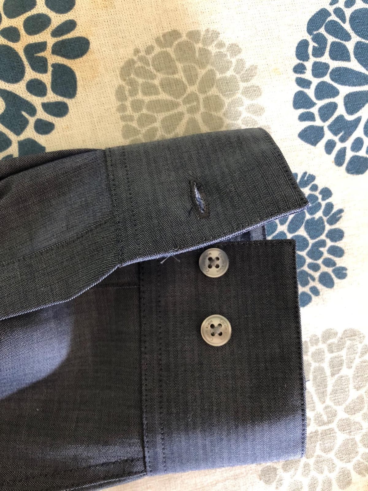 Calvin Klein Men's Slim Fit Non-Iron Herringbone Dress Shirt customer photo 2