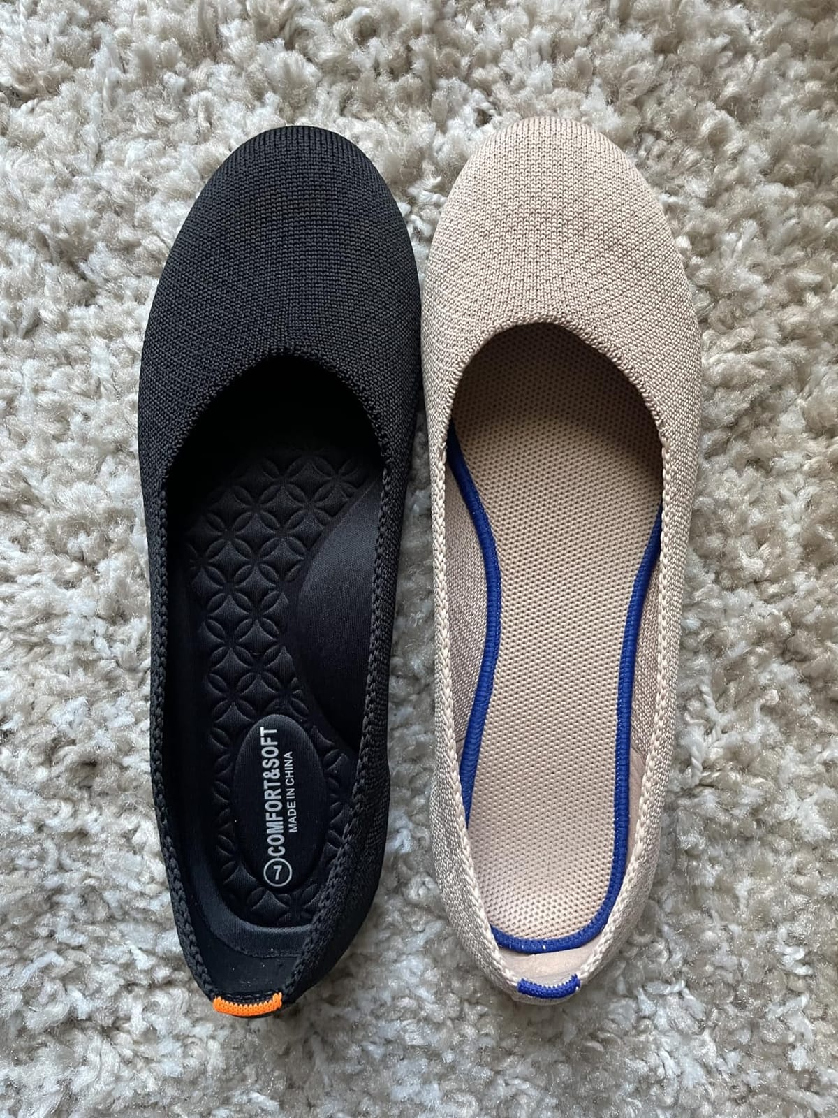 Frank Mully Women’s Ballet Flat Shoes Knit Dress Shoes Round Toe Slip On Ballerina Flats for Woman Low Wedge Comfort Soft customer photo 1