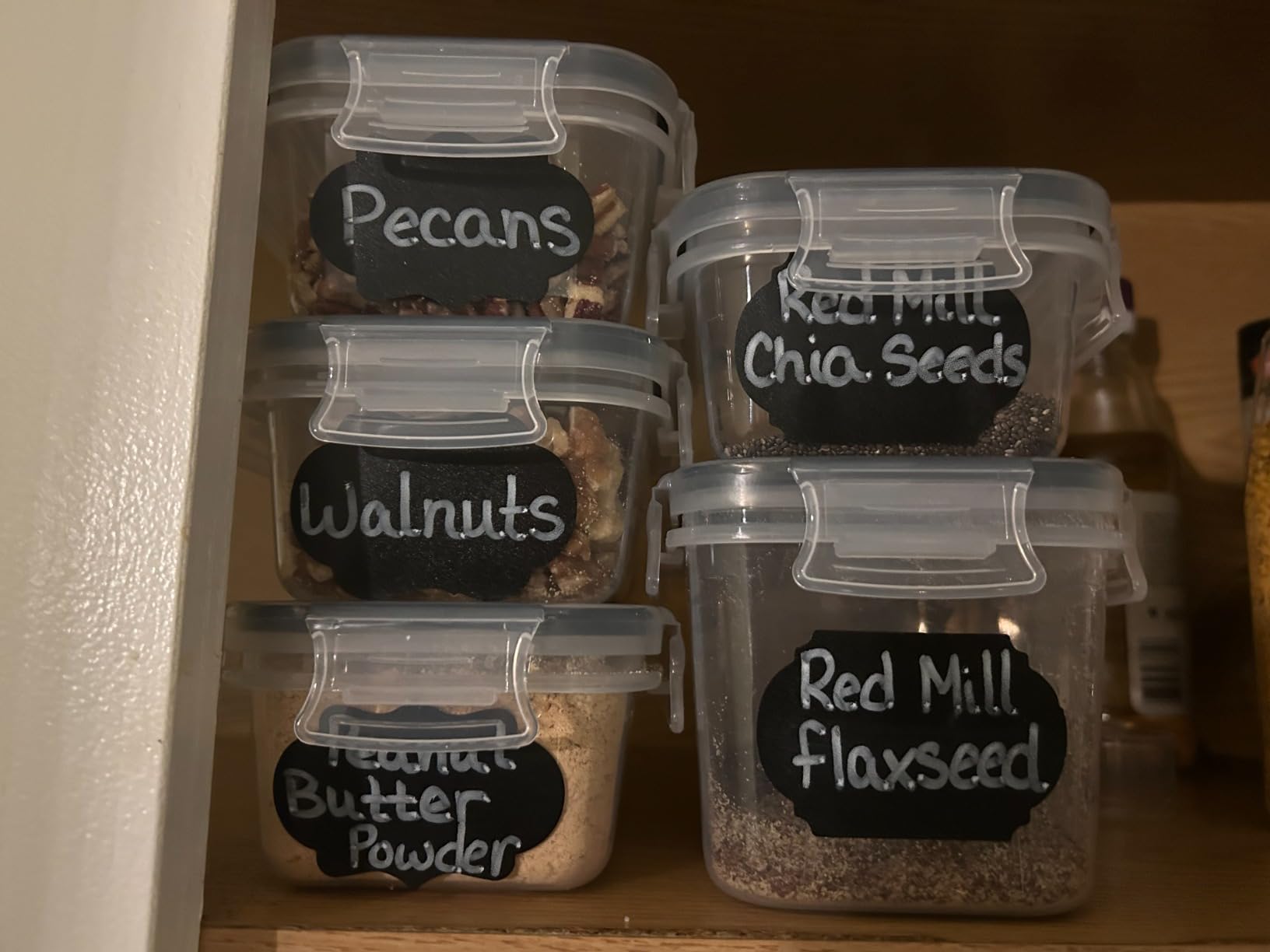 PRAKI Airtight Food Storage Containers Set, 16 Pcs BPA Free Plastic Dry Food Canisters for Kitchen Pantry Organization and Storage Ideal for Cereal, Flour & Sugar - Labels, Marker(Black) customer photo 2