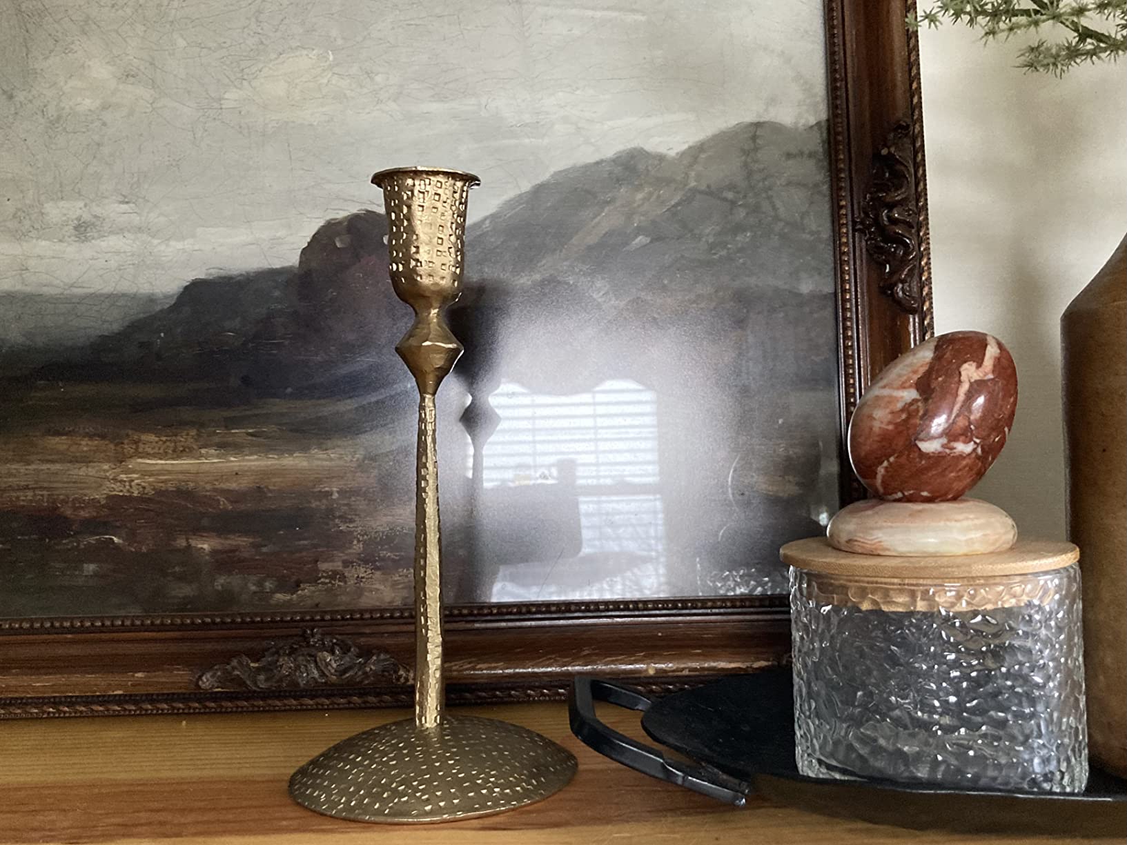 Creative Co-Op Round Hand-Forged Metal Taper Holder, Antique Brass Finish customer photo 1