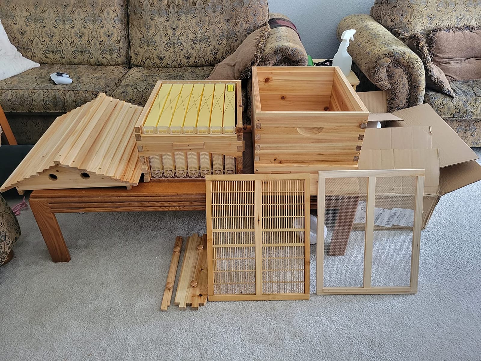 Auto Beehive Frame Comb - 7Pcs Automatic Wooden Beehive House, Auto Honey Hive Beehive Frames, Beekeeping Wooden House Beehive Boxes, Beehives and Supplies Starter Kit for Beekeepers customer photo 2