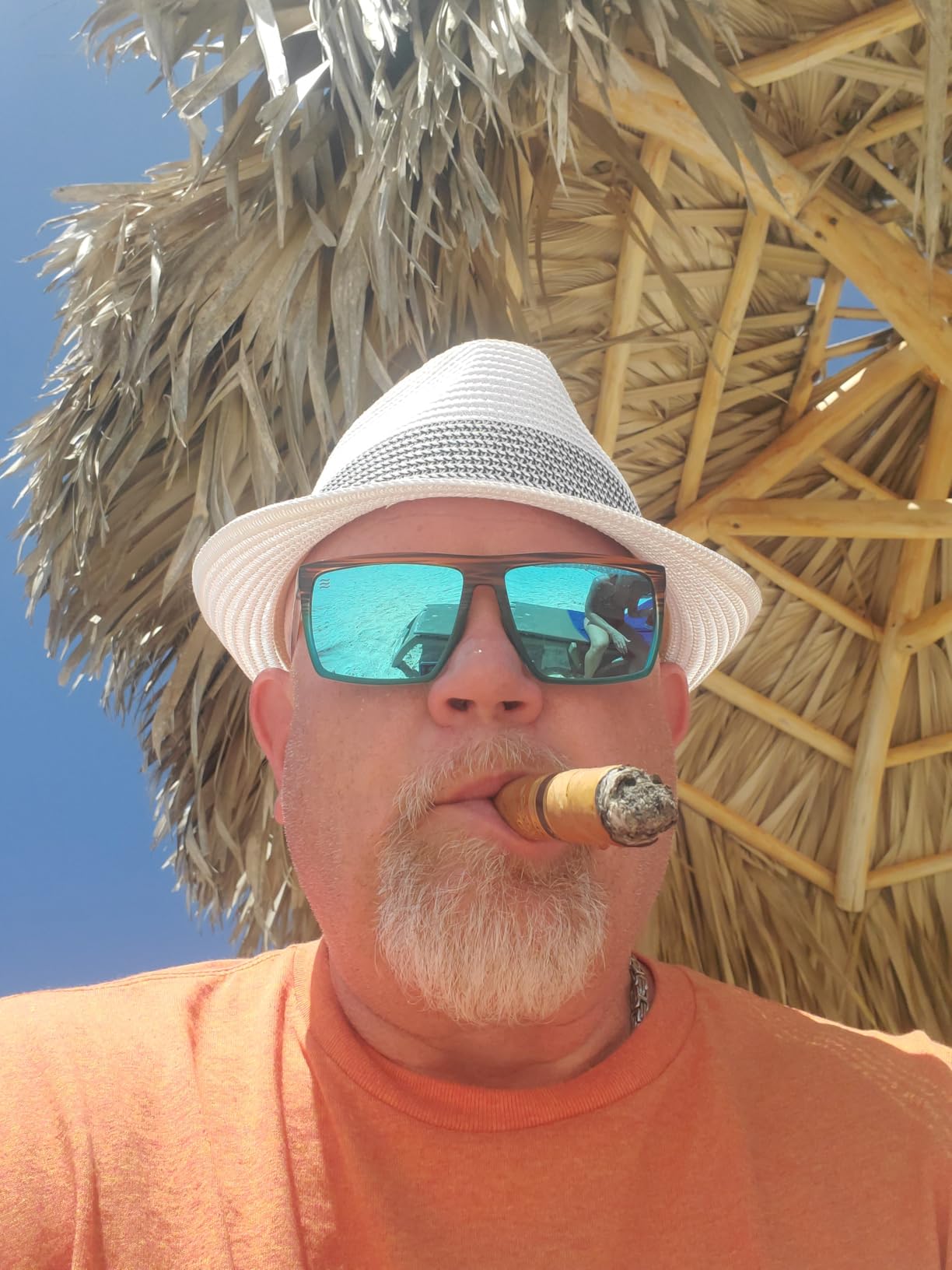 Fancet Packable Straw Fedora Panama Sun Summer Beach Hat Cuban Trilby Men Women 56-67cm customer photo 2