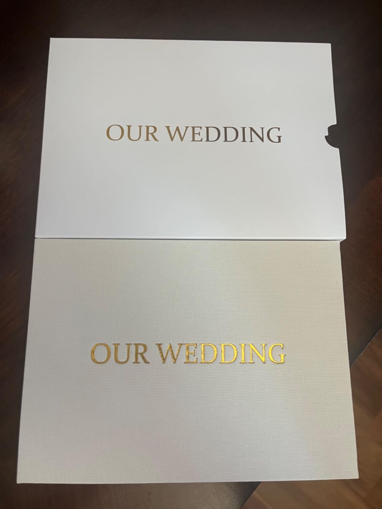 The Motion Books (OUR WEDDING - GOLD FOIL) | Luxury Linen Bound Wedding Video Book | Gold foil stamping | Up to 3 hours of video, 7