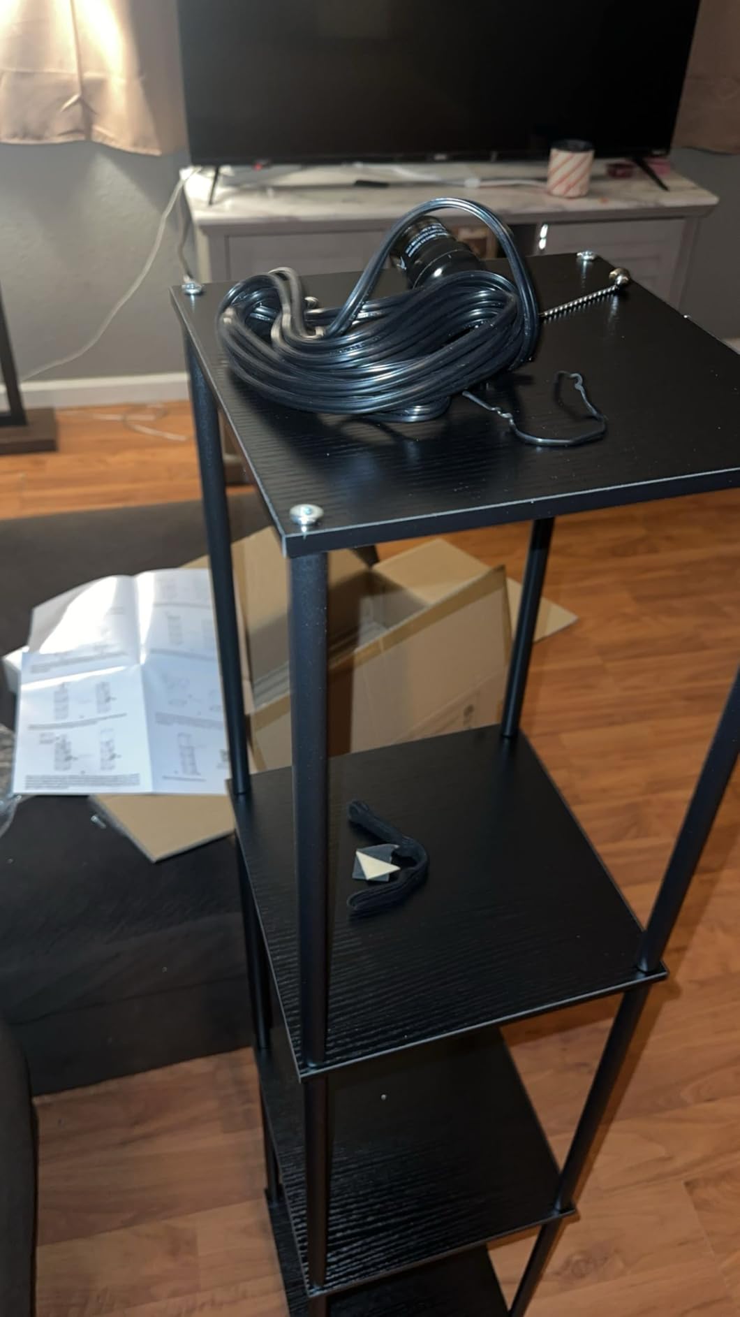 SUNMORY Floor Lamp with Shelves, Standing Lamps for Living Room, Black customer photo 1