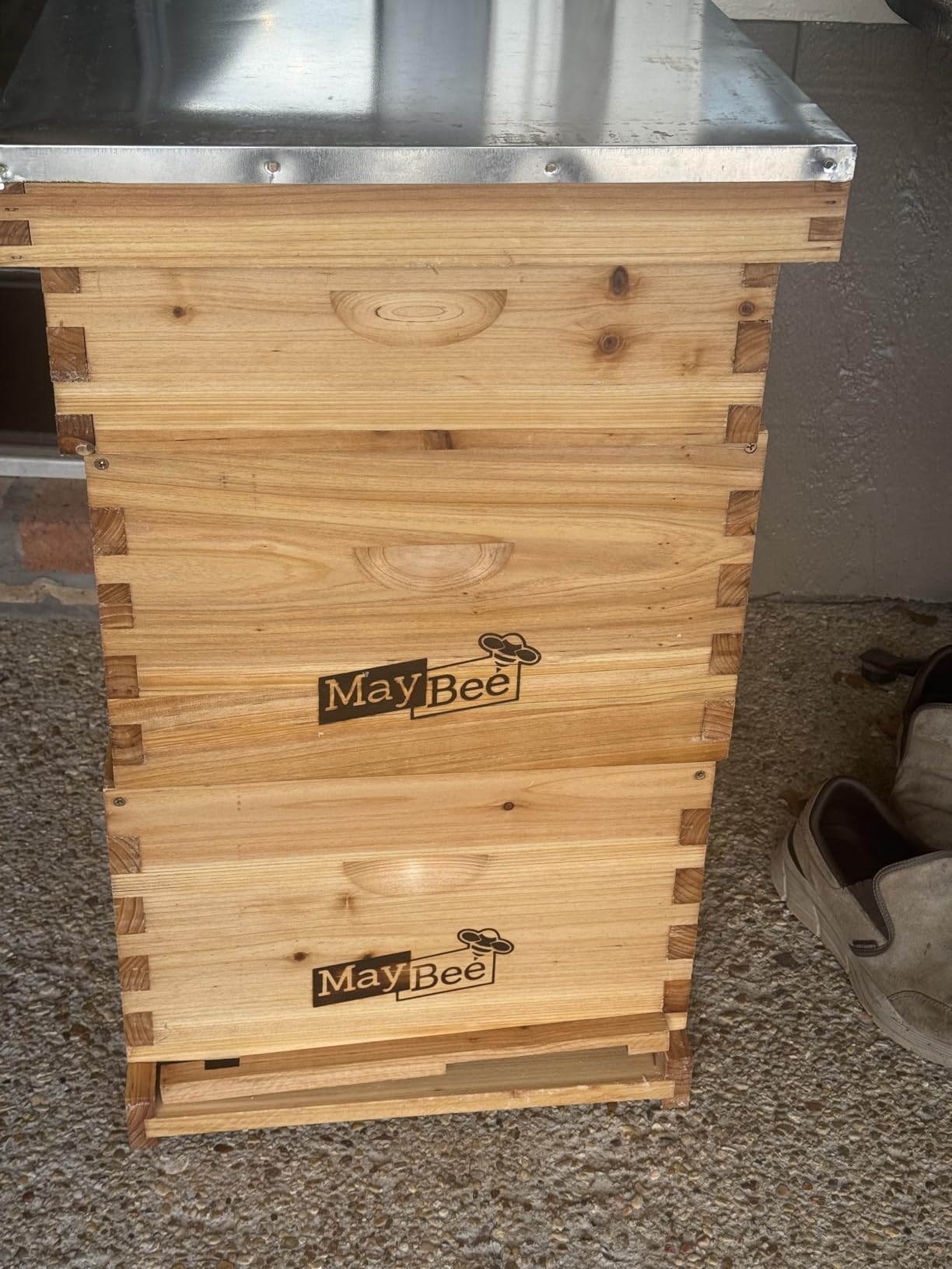 10-Frame Langstroth Beehive Dipped in Beeswax, Complete Bee Hives and Supplies Starter Kit Includes 2 Deep Hive Bee Boxes and 1 Bee Hive Super with Beehive Frames and Foundations customer photo 2