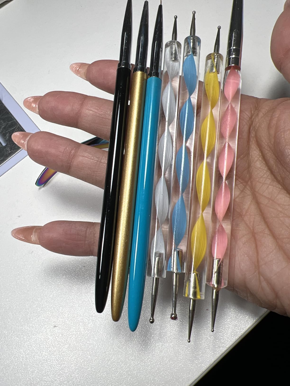 5PCS Dotting Pens with 3 PCS Nail Painting Brushes, Nail Art Design Tools customer photo 2