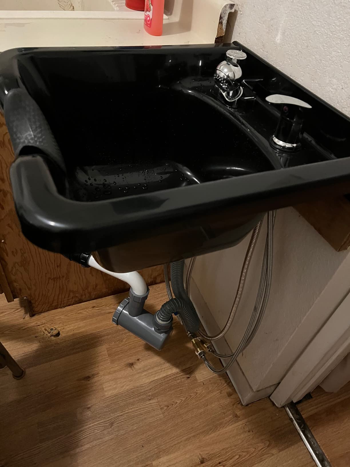 Shampoo Bowl for Salons, Black ABS Plastic Shampoo Sink for Home | Easy to Clean and Install Salon Shampoo Bowls for Hair Stylist customer photo 1