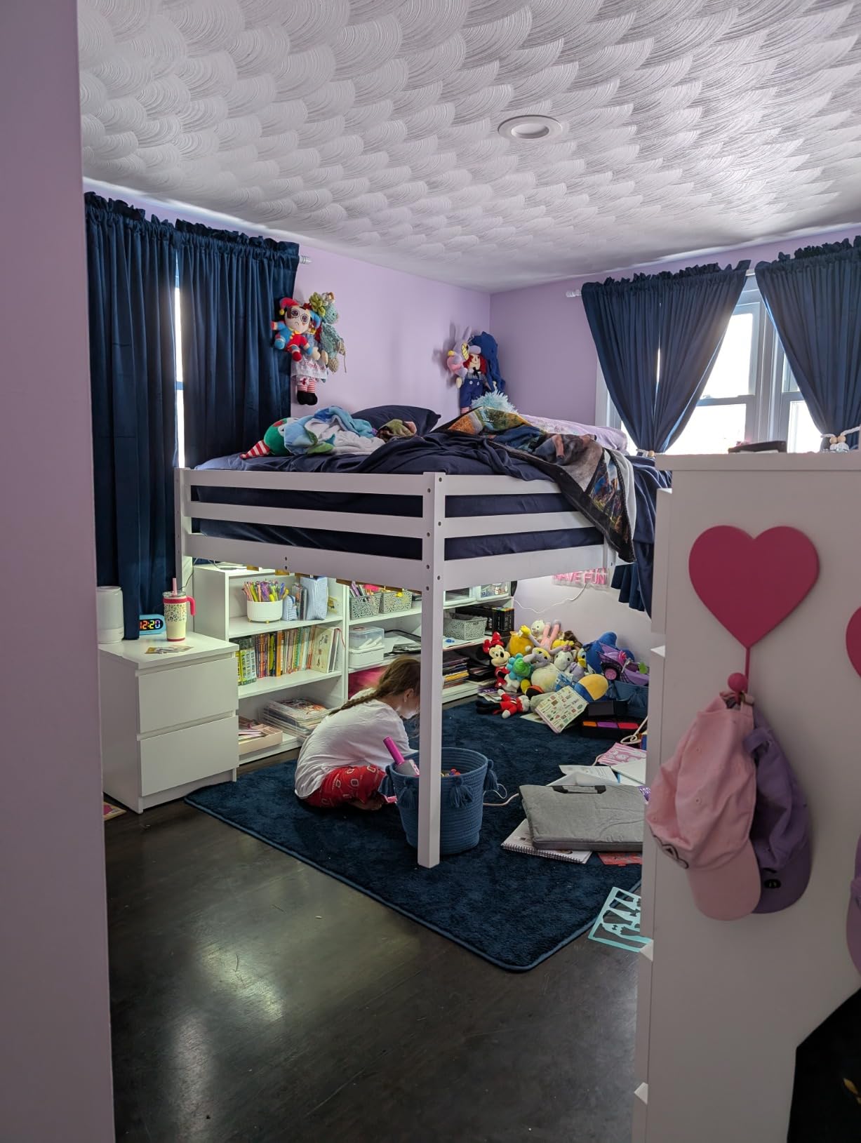 VINGLI Junior Low Loft Bed with Stairs, White Wood Loft Bed Full Size for Adults, Kids and Young Teens, No Box Spring Required,Wood Slat Support customer photo 2
