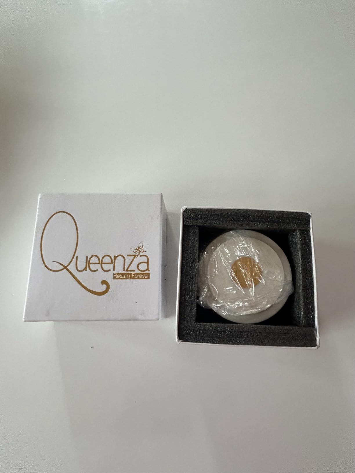 Queenza White Marble Salt Cellar with Lid and Brass Knob, 3 Inch Salt Box customer photo 1