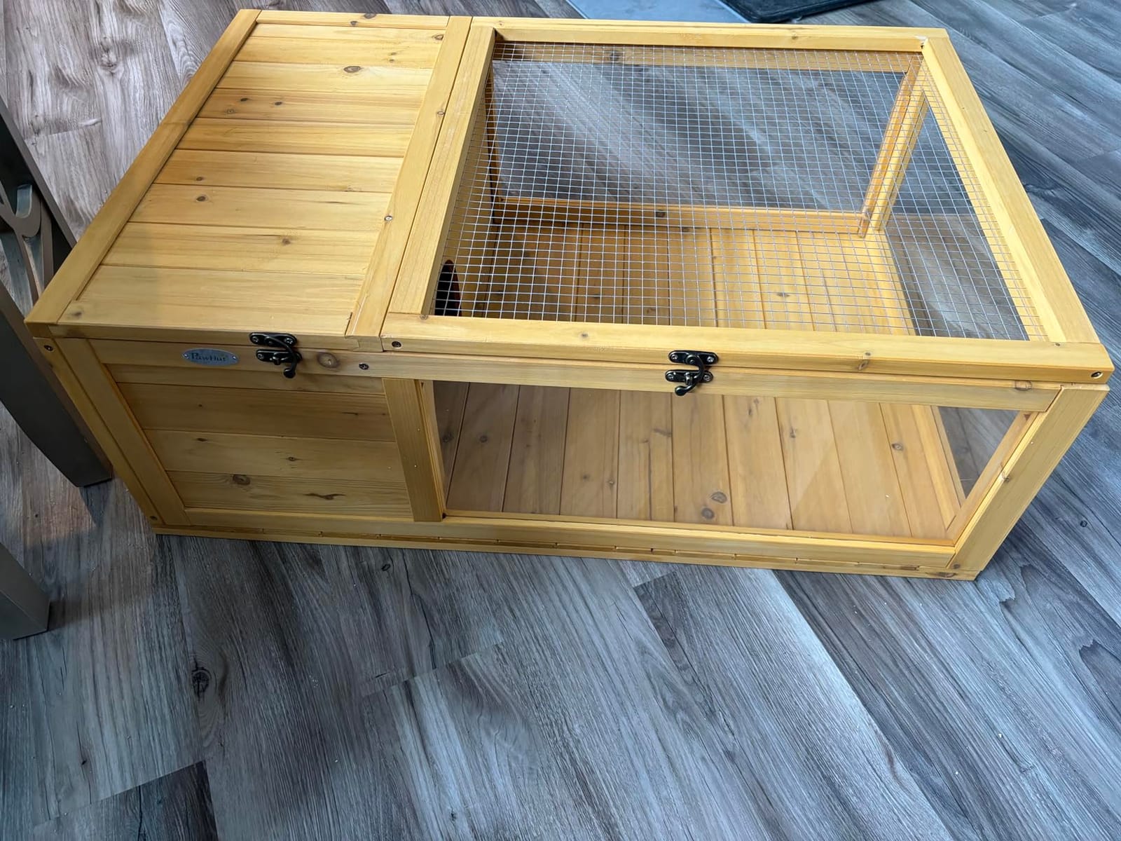 PawHut Wooden Tortoise Habitat Indoor Tortoise House Enclosure Gray customer photo 2