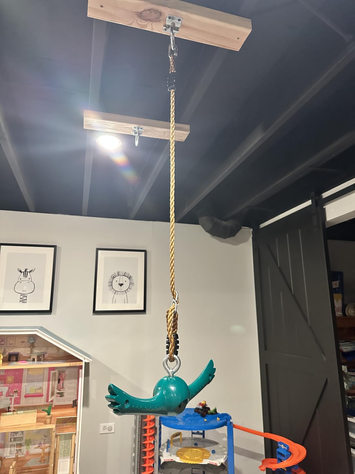 YAMIPROBI Ninja-Twister Swing Spins Set: Slackline Attachments - 360° Handle Twist-Spin Flips Toy Activate Ninja Powers Warrior Accessories Kids Hang Toys for Playground Backyard Blue customer photo 2