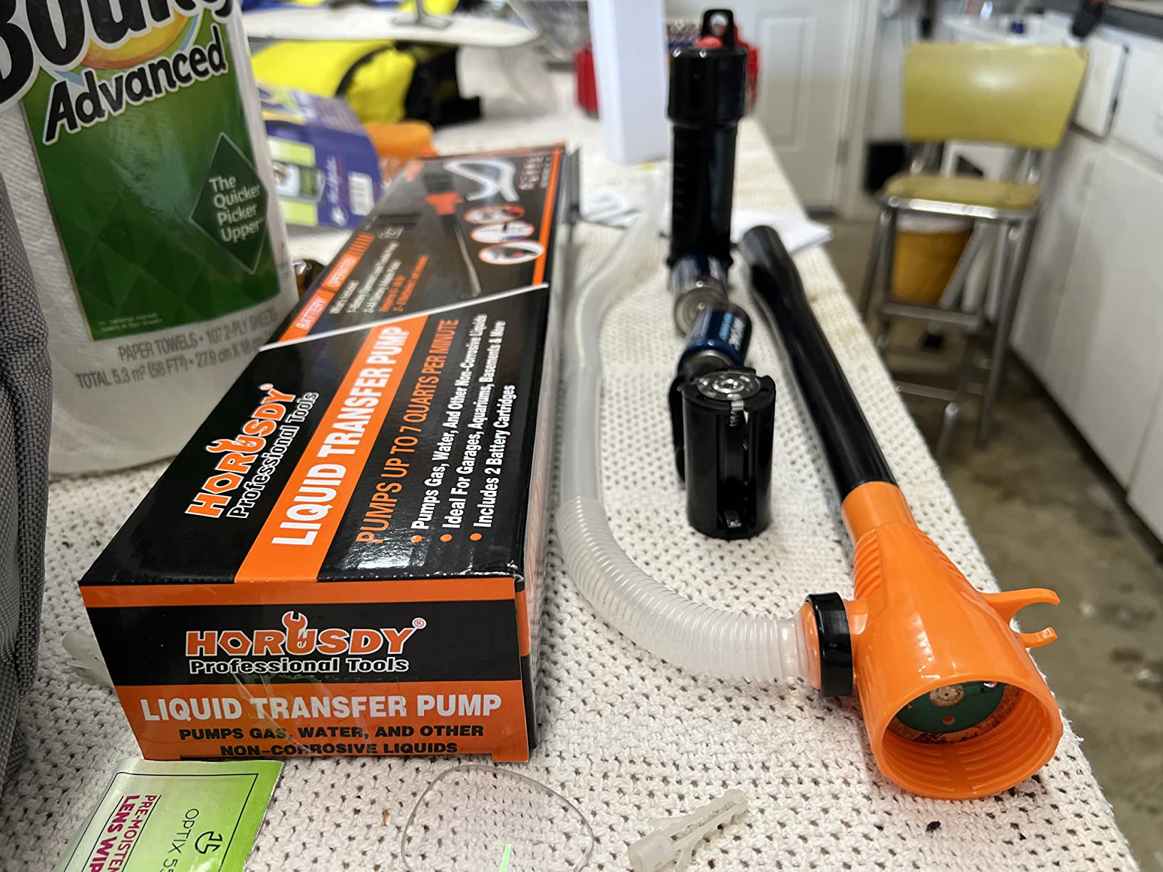 HORUSDY Battery Portable Battery Operated Gas & Water Pump, Powered Fuel Transfer Pump, 2.2GPM Gasoline & Liquid Siphon Pump, Automatic Gas Pump for Gas Can & Tank, Handheld Liquid Transfer Pump customer photo 2