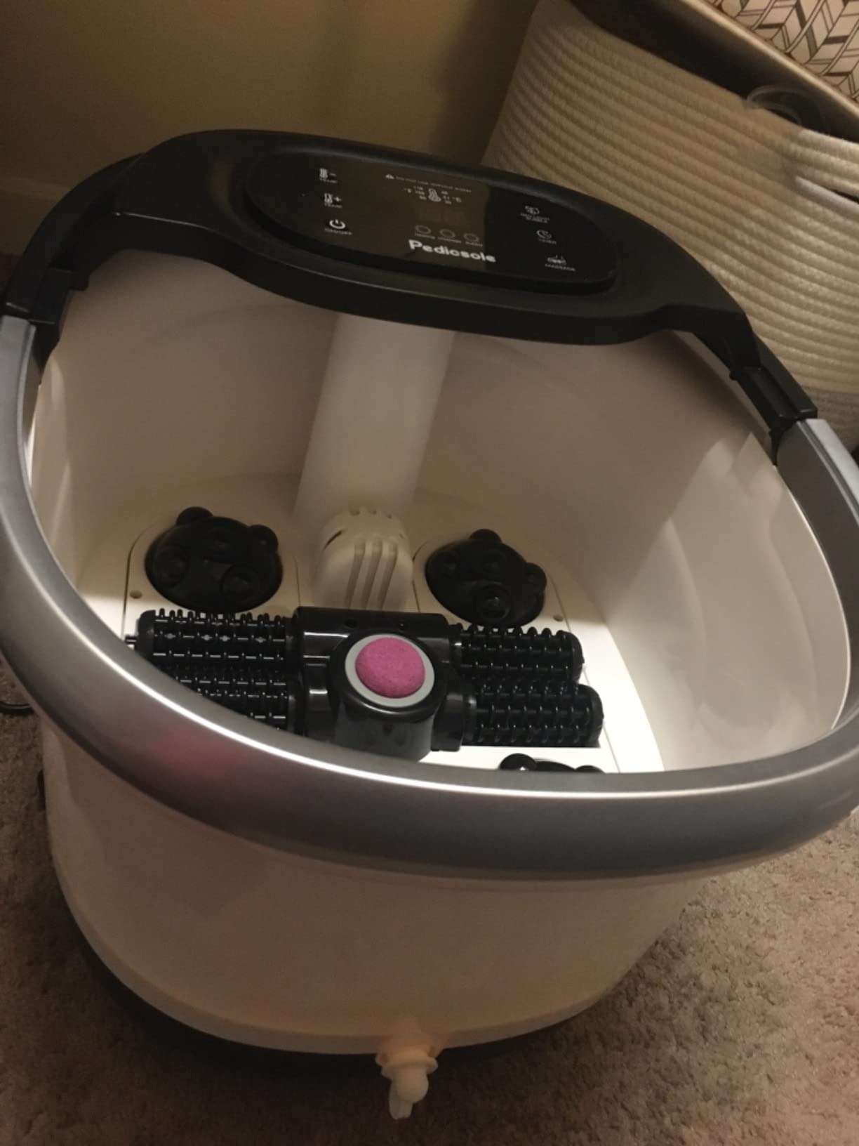 Luxury All in One Foot Spa - Motorized and Heated Foot Spa - Enjoy The Same Pedicure Foot Spa at Home Heat, Bubble Jets, Pedicure Stone, Motorized Massage Roller to Relieve Feet Stress customer photo 2