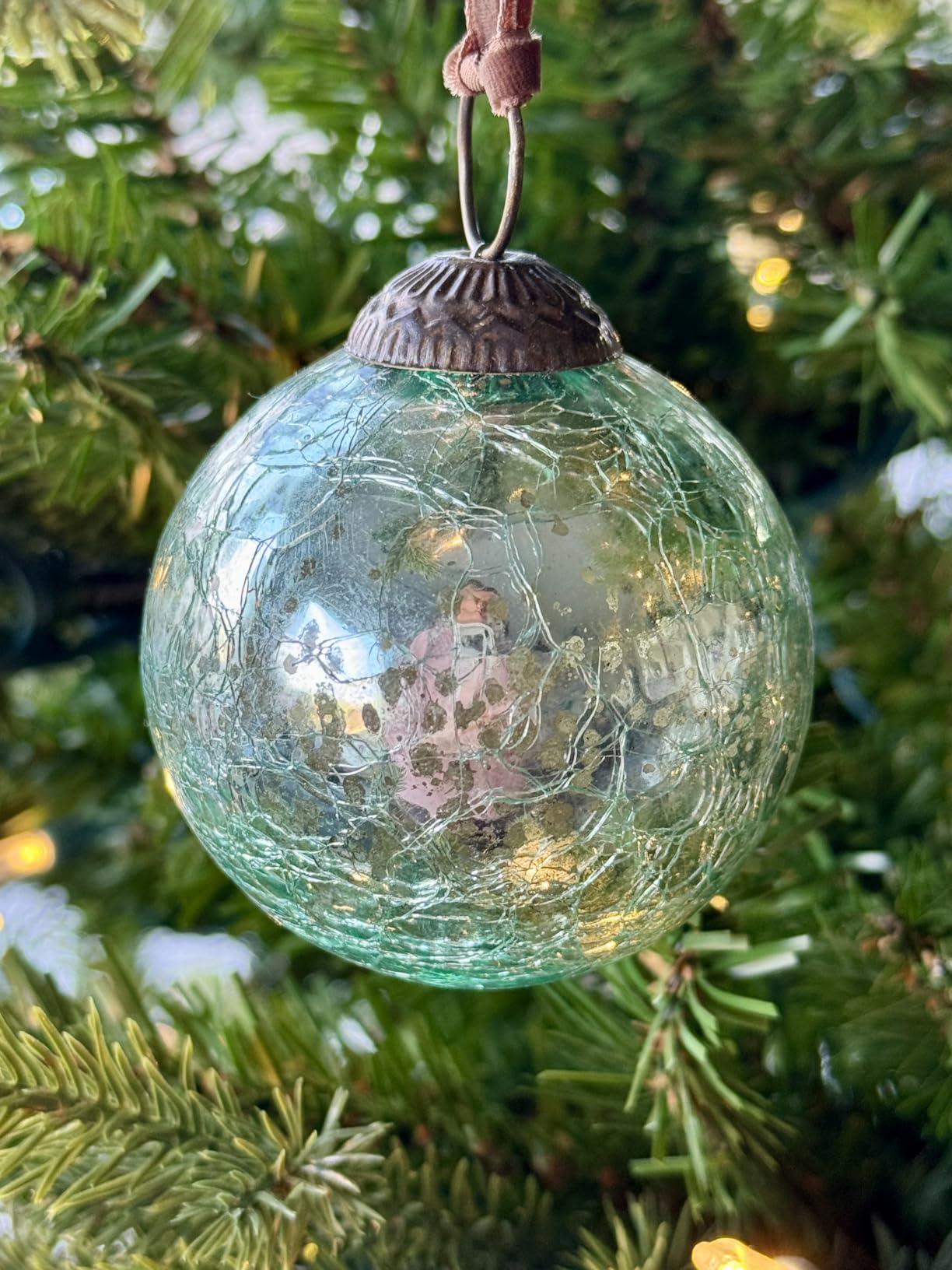 Set of 4 Red Mercury Glass Ornaments (3.15