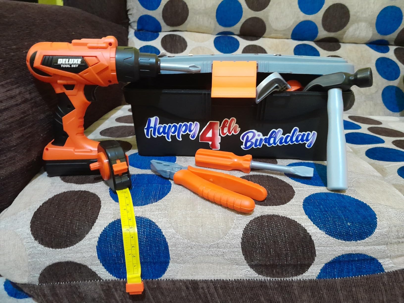 Kids Tool Set 48pcs, Christmas Birthday Gifts for Boys Girls Ages 3 , 4, 5, 6, 7,Toddler Tool Set with Portable Tool Box & Electronic Toy Drill, Construction Toys Tools for Toddlers customer photo 2