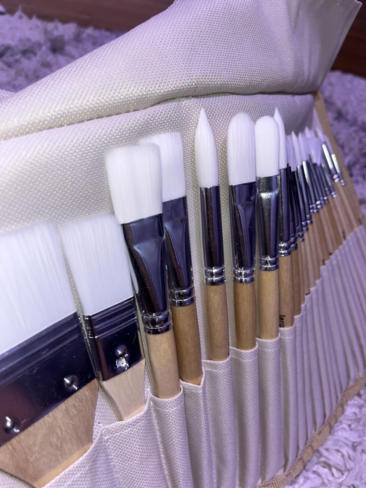 Paint Brushes Set of 24 Pieces with Canvas Brush Case customer photo 2