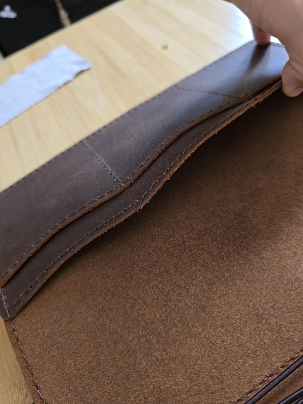 newestor Travelers Notebook Cover with Inner Pockets, Card Slots and Pen Holder, A5 Size, Dark Brown customer photo 1
